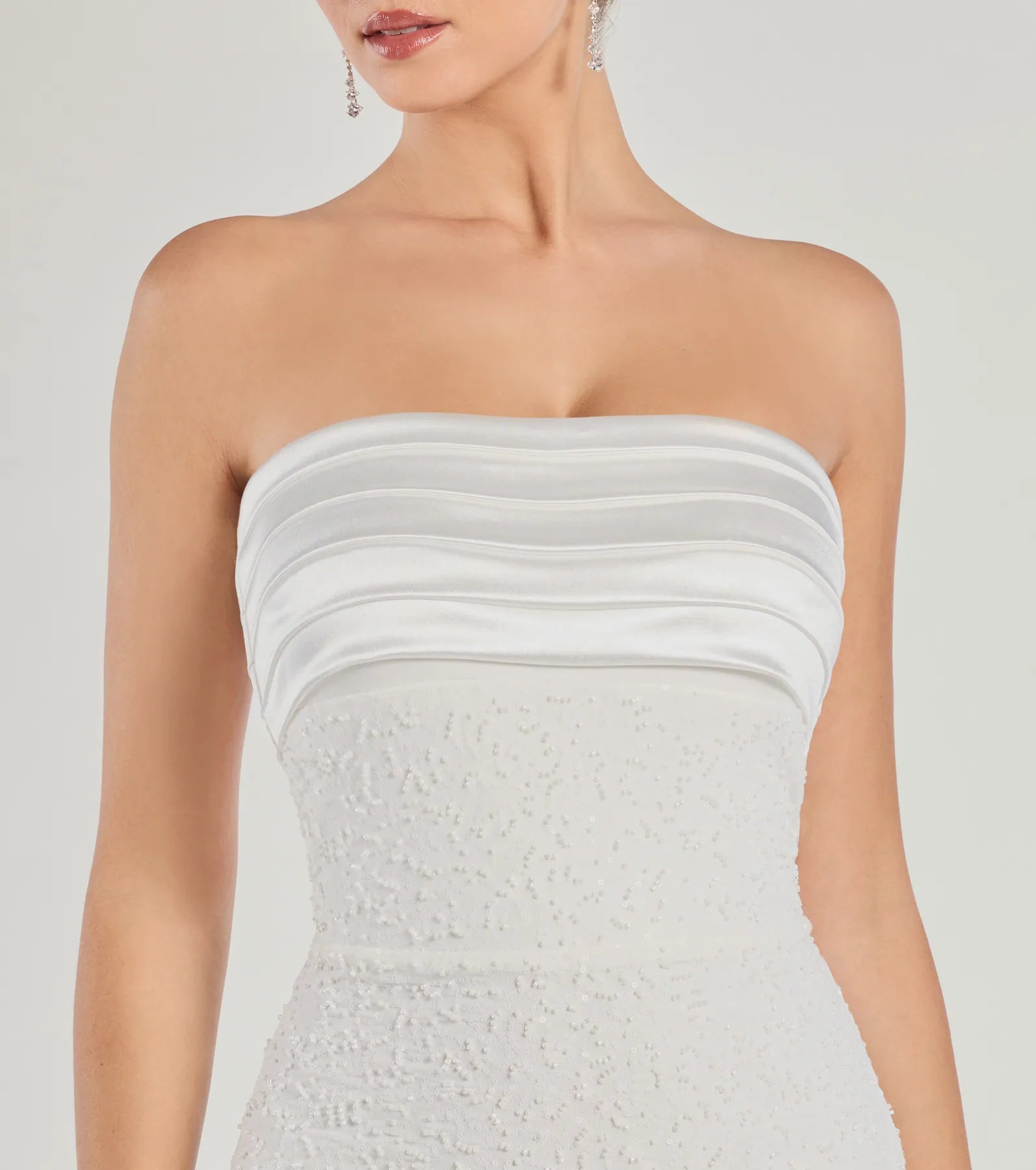 Premium Fatima Beaded Strapless Mini Dress - Ultimate Glamour