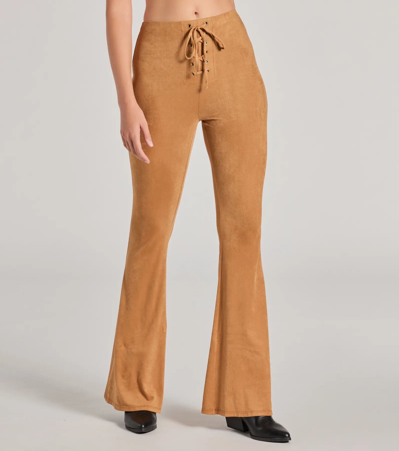 Ultimate Bohemian Babe Faux Suede Flare Pants - Festival Ready