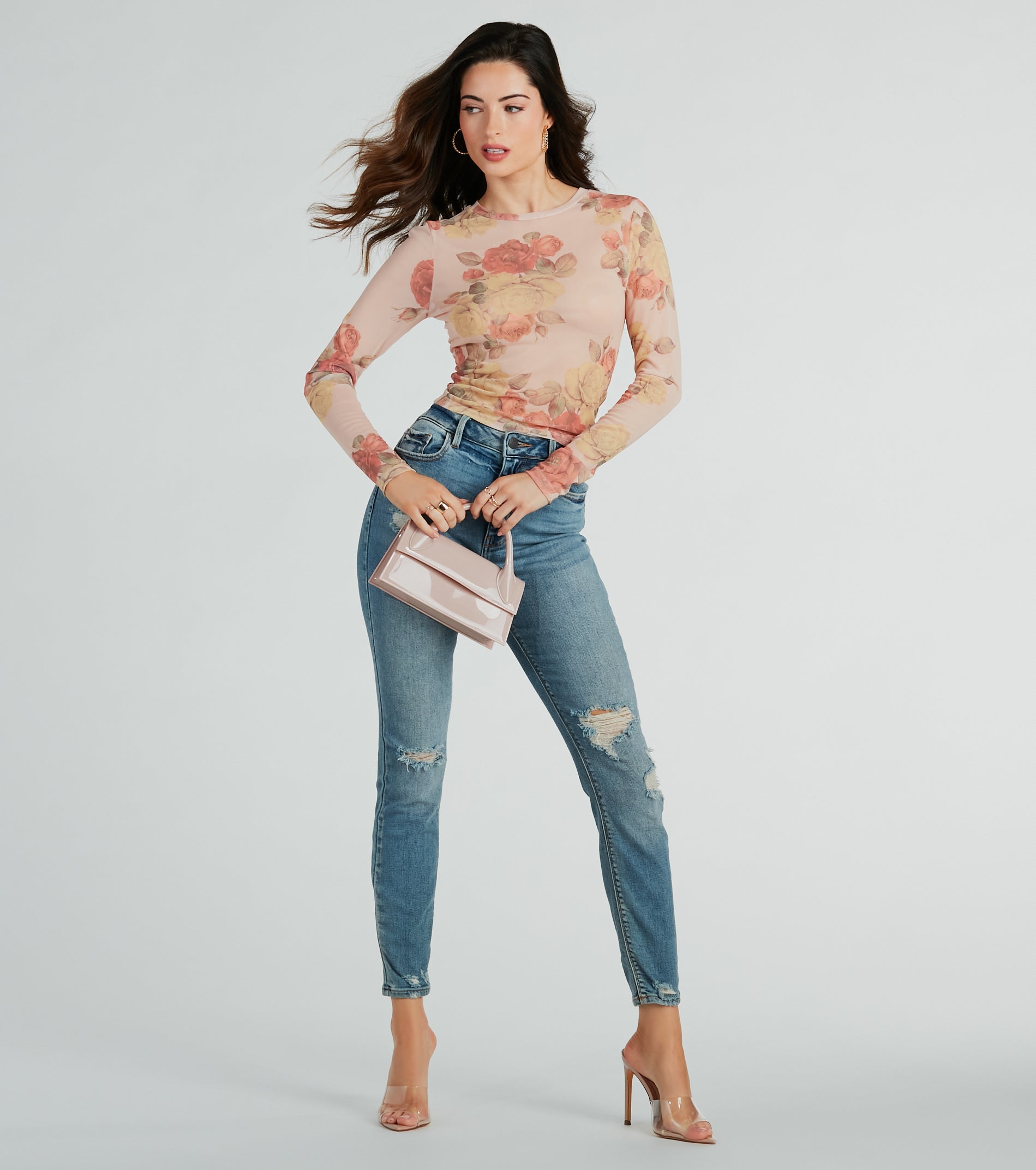 Ultimate Spring Floral Mesh Crop Top - Elevate Your Style