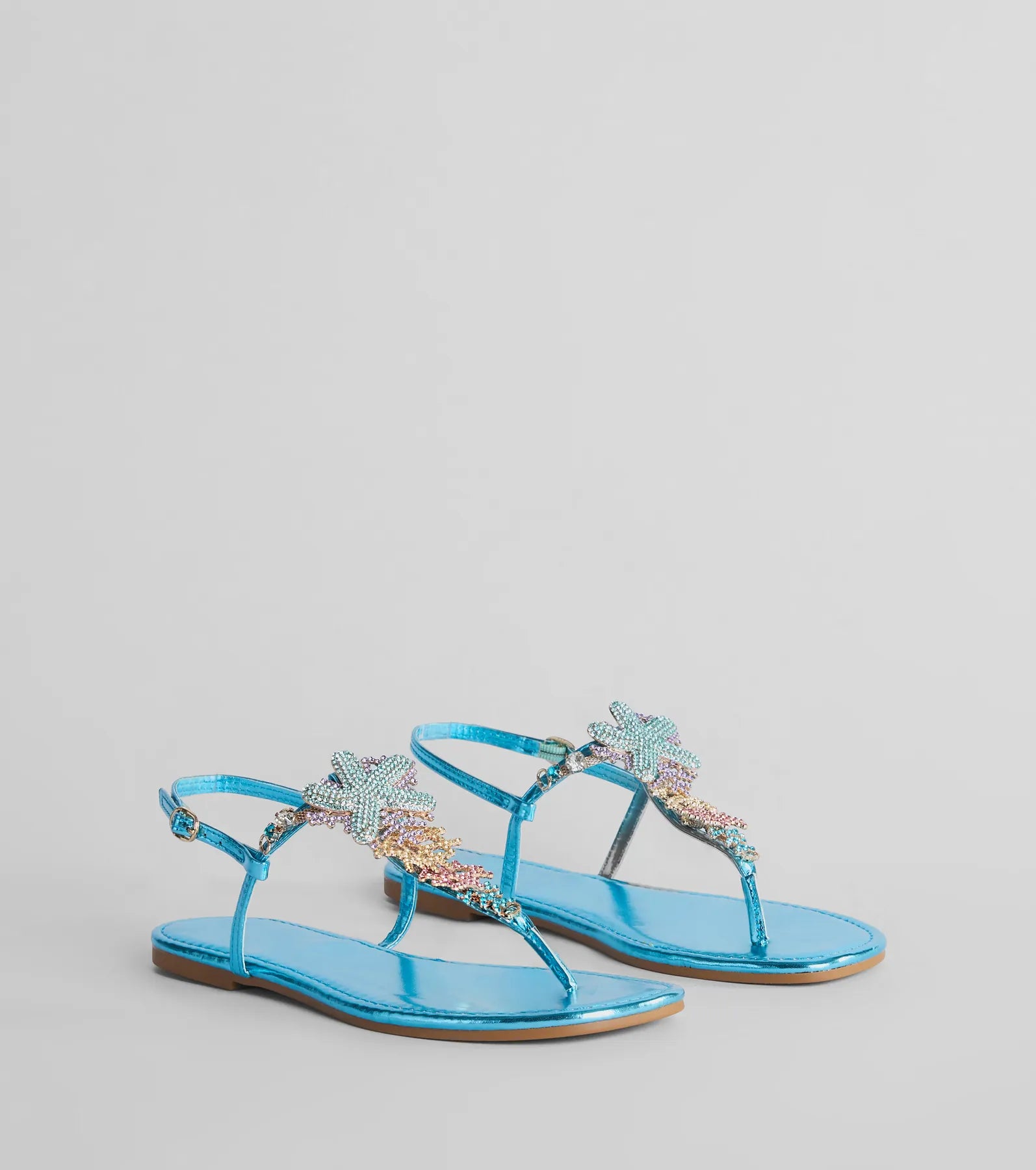 Premium Rhinestone Starfish Flat Sandals - Ultimate Beach Style