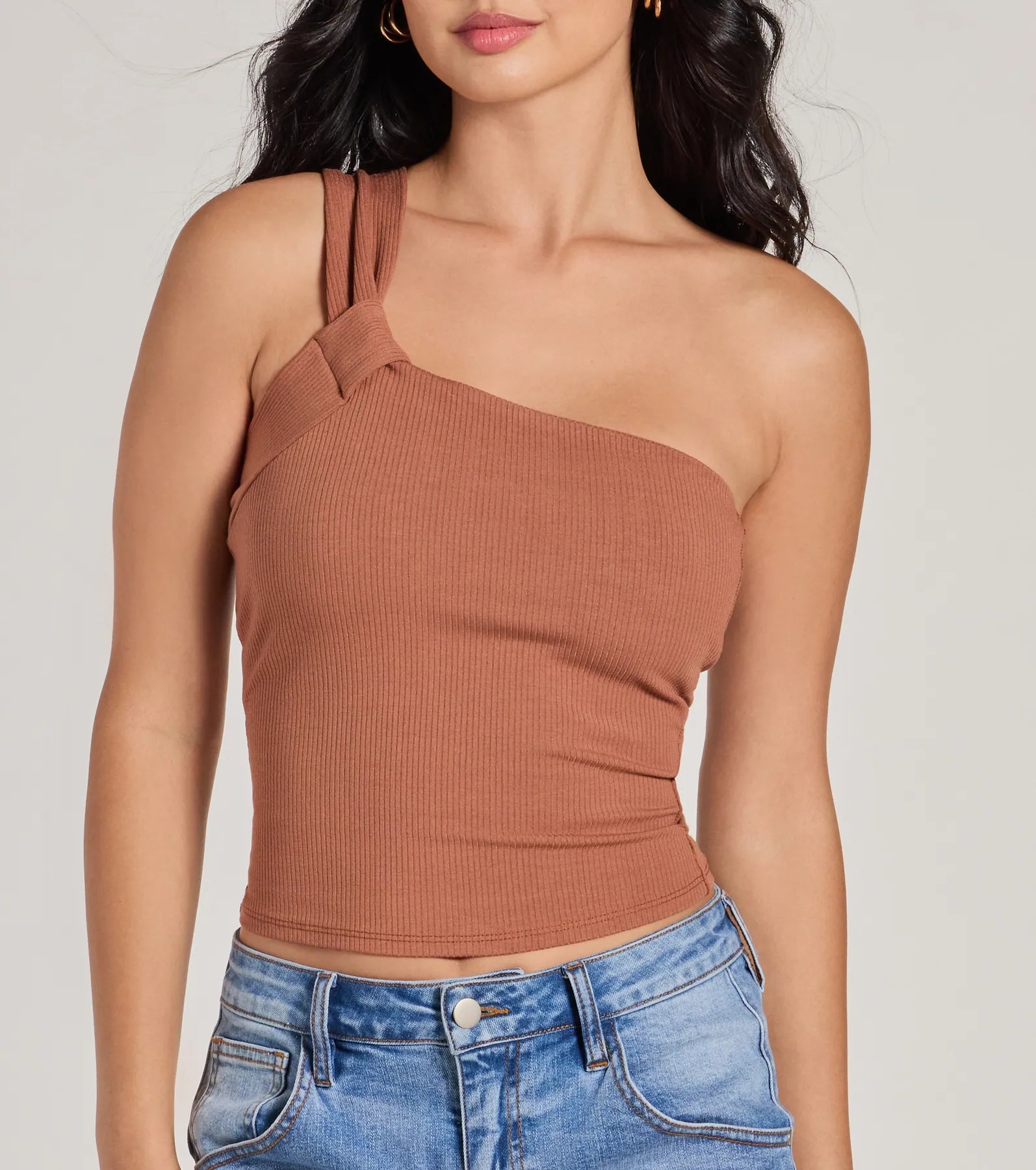 Premium One-Shoulder Crop Top - Cutely Charming