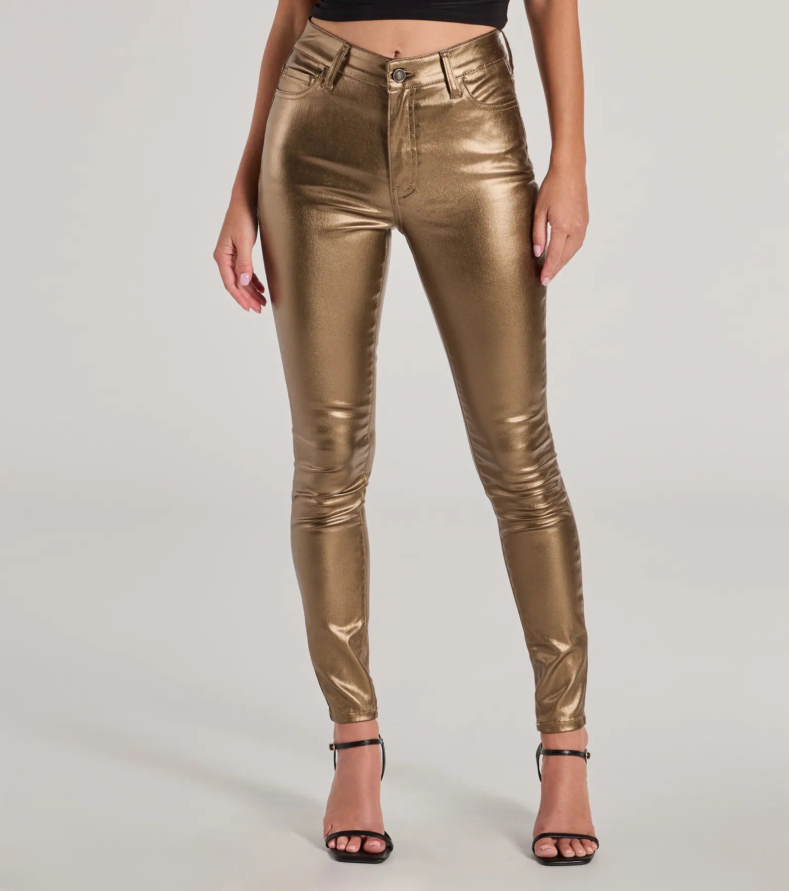 Ultimate Glam Metallic Faux Leather Skinny Pants