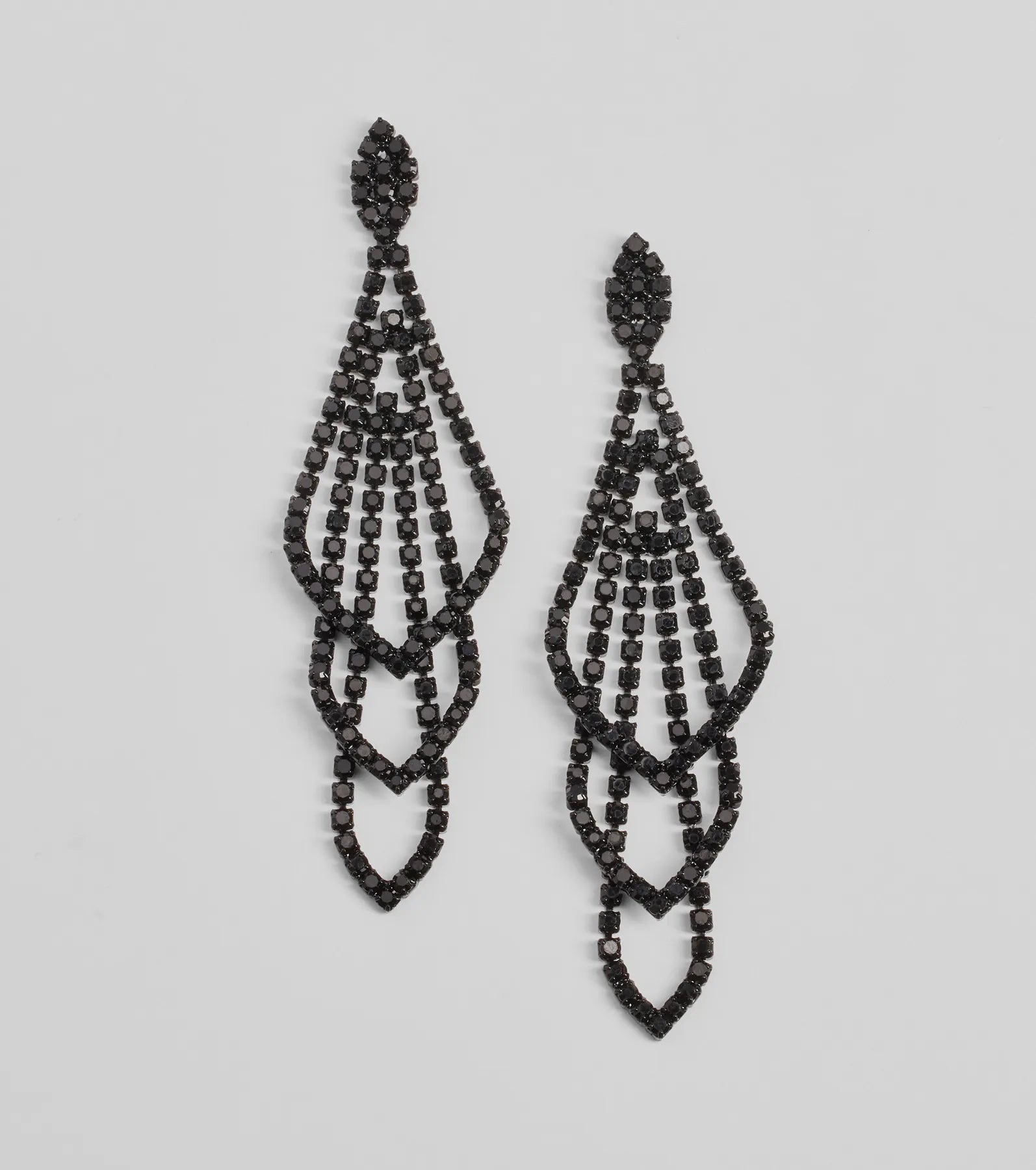 Premium Glitzy Drama Rhinestone Chandelier Earrings - Ultimate Statement Piece