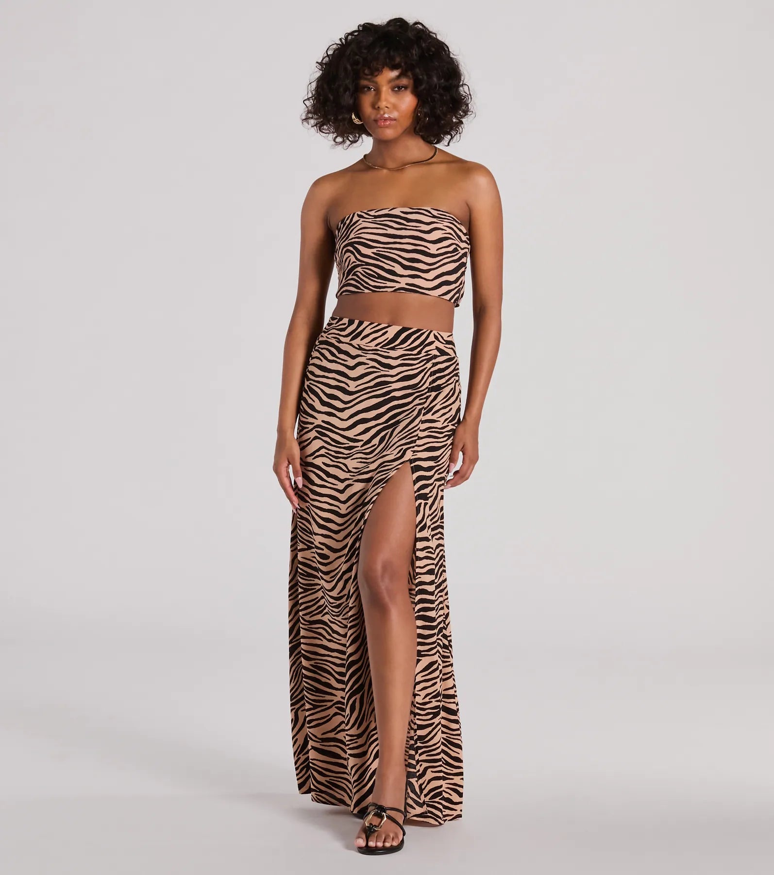 Ultimate Strapless Zebra Print Crop Top