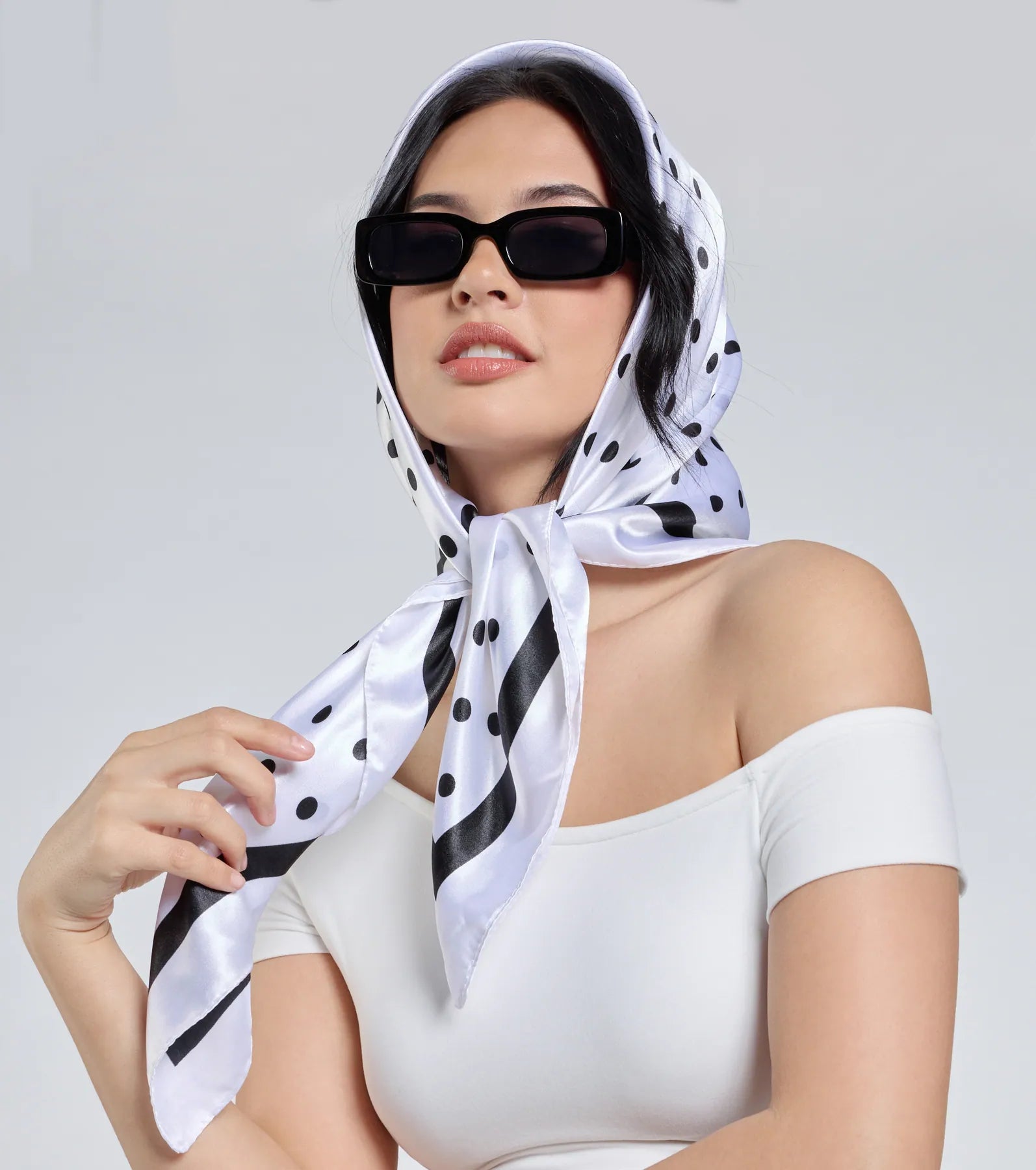 Ultimate Polka Dot Satin Scarf - Versatile & Stylish