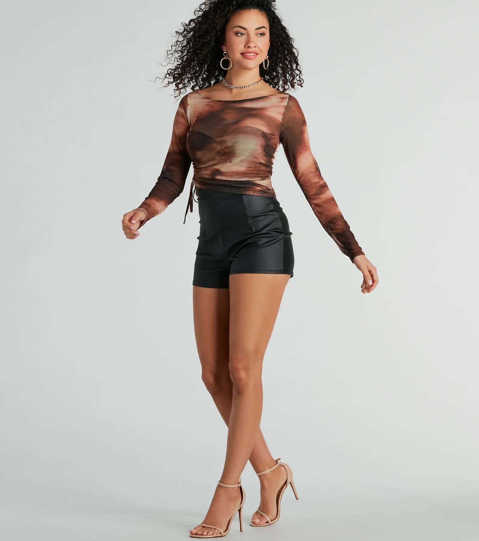 Ultimate Chic Vision Abstract Mesh Top