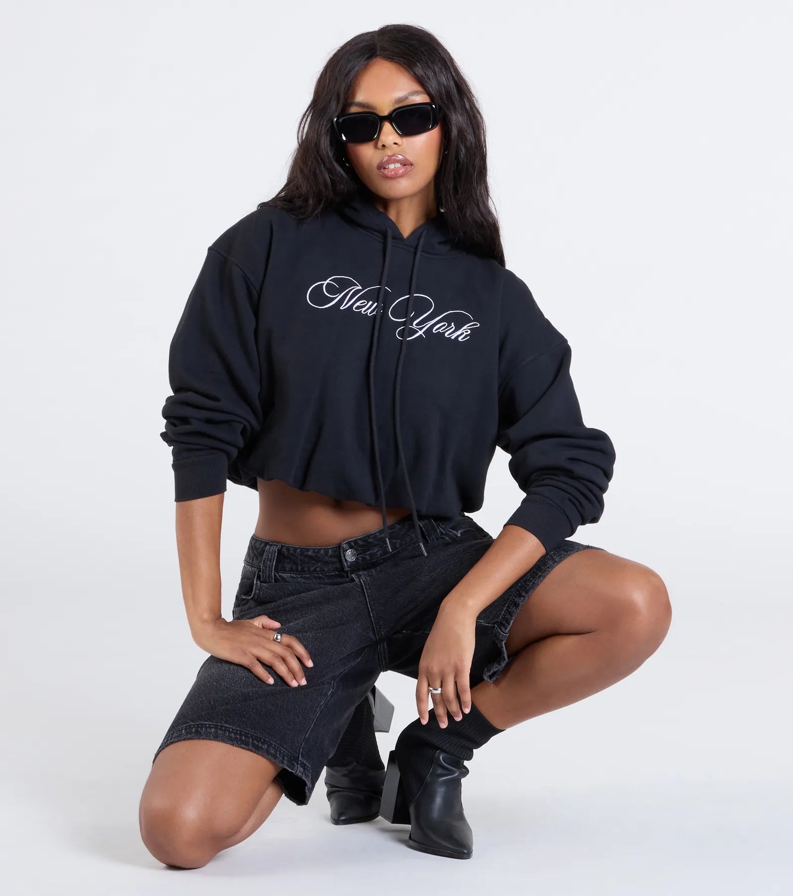 Premium New York Bubble Crop Hoodie - Ultimate Comfort Style