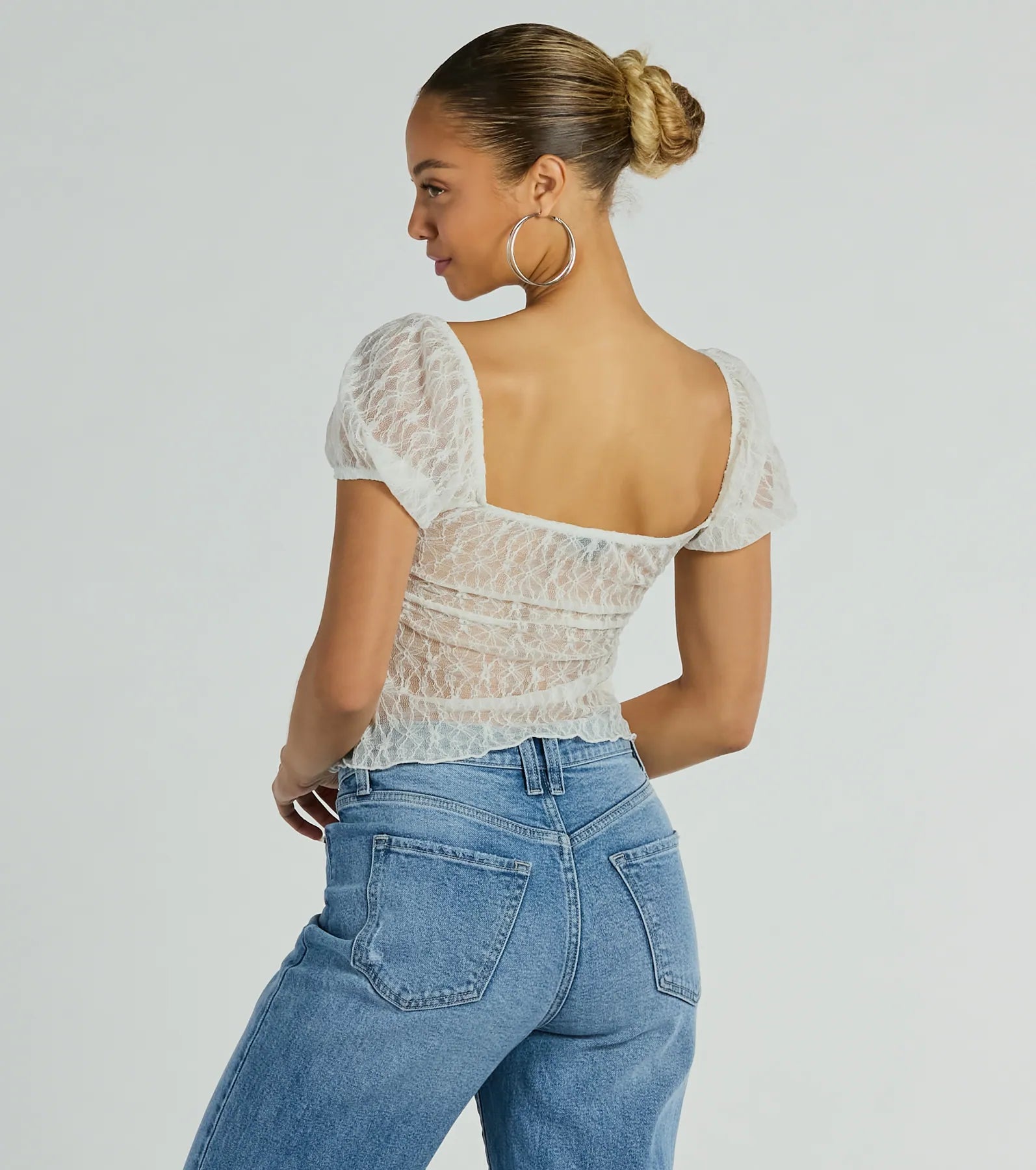 Ultimate Charm Me Puff Sleeve Lace Crop Top - Festival & Date Night Essential