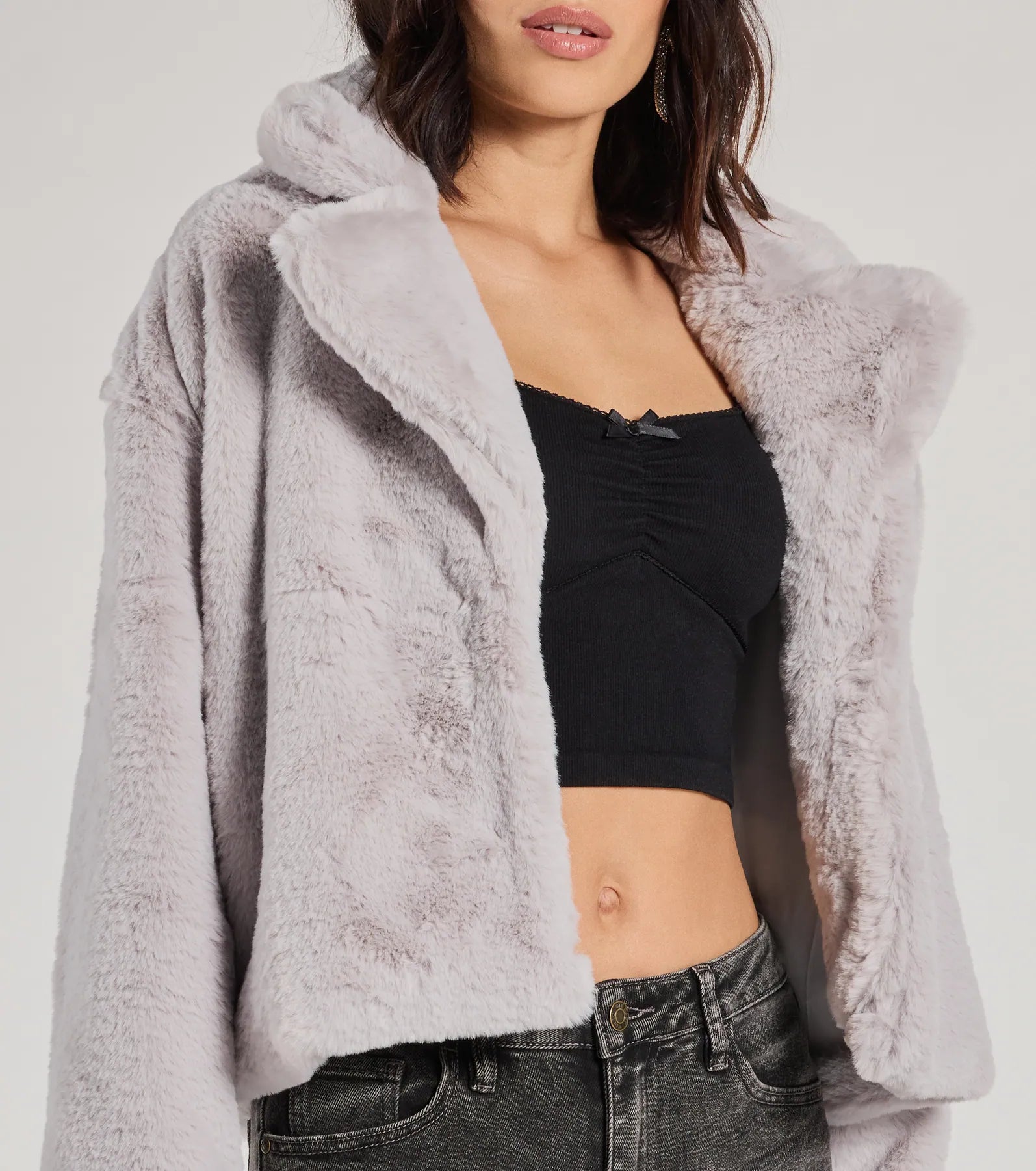 Ultimate Diva Chic Faux Fur Cropped Jacket