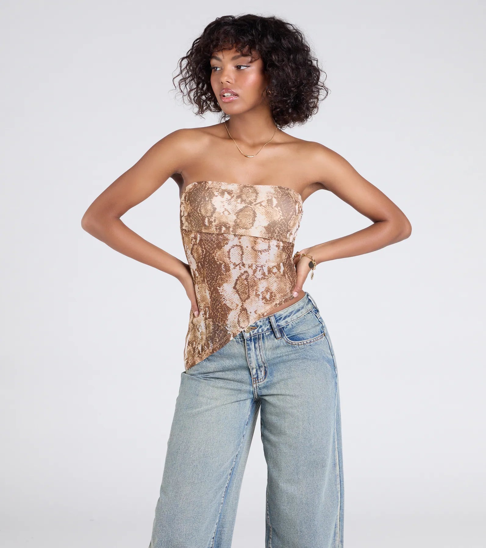 Ultimate Snake Print Mesh Crop Top - Fierce & Chic