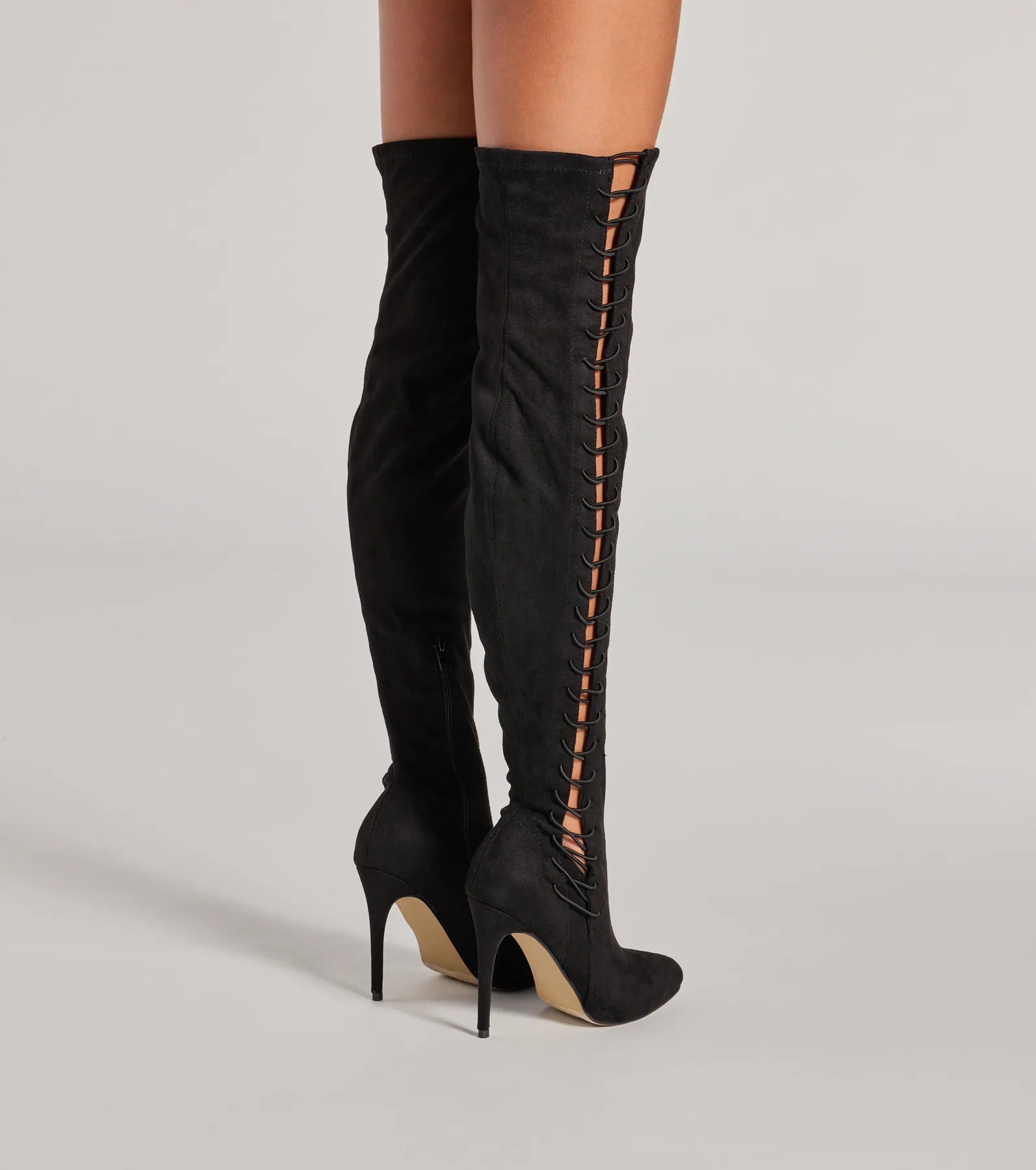 Ultimate Always On Point Lace-Up Thigh High Stiletto Boots