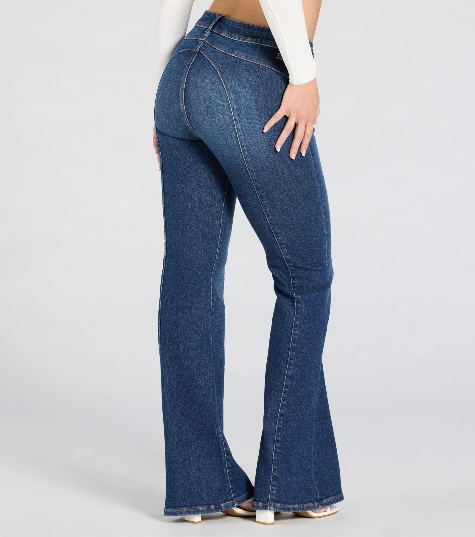 Ultimate Curve-Hugging Mid-Rise Flare Jeans