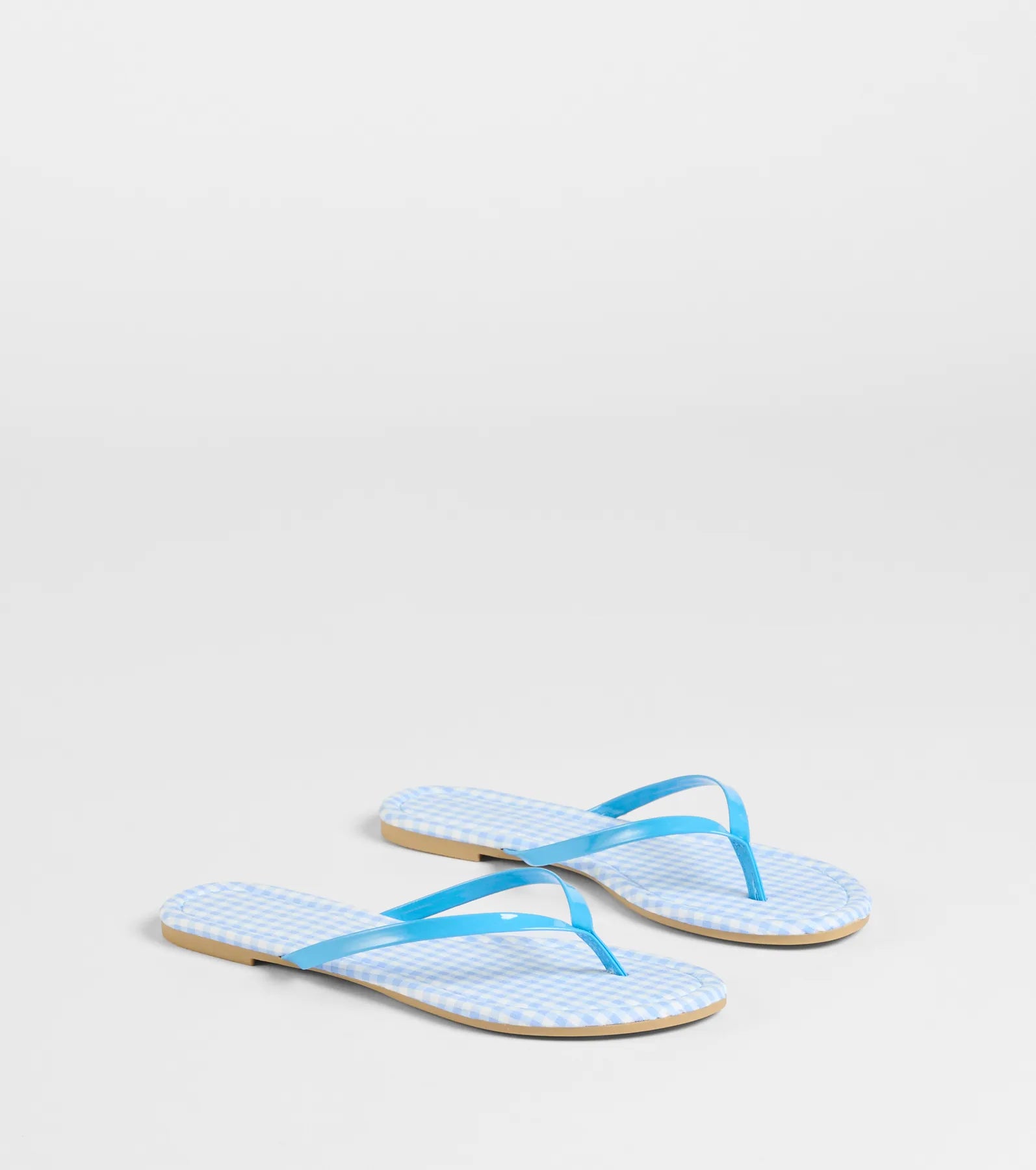 Ultimate Summer Staple: Cutie Vibe Gingham Print Thong Sandals