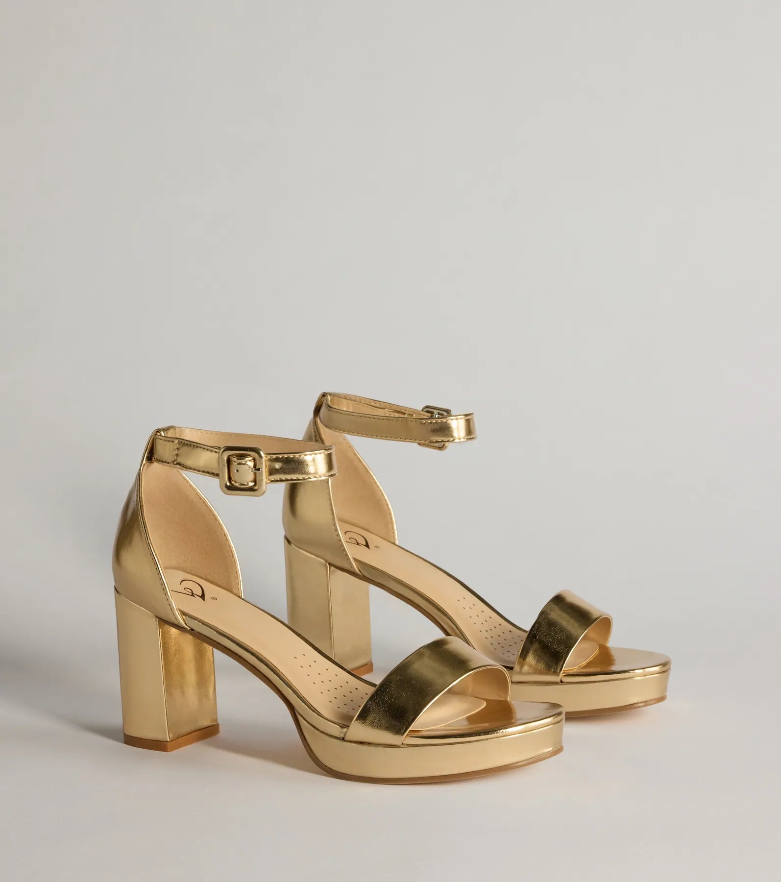 Ultimate Shine Metallic Faux Leather Platform Heels - Elevate Your Style