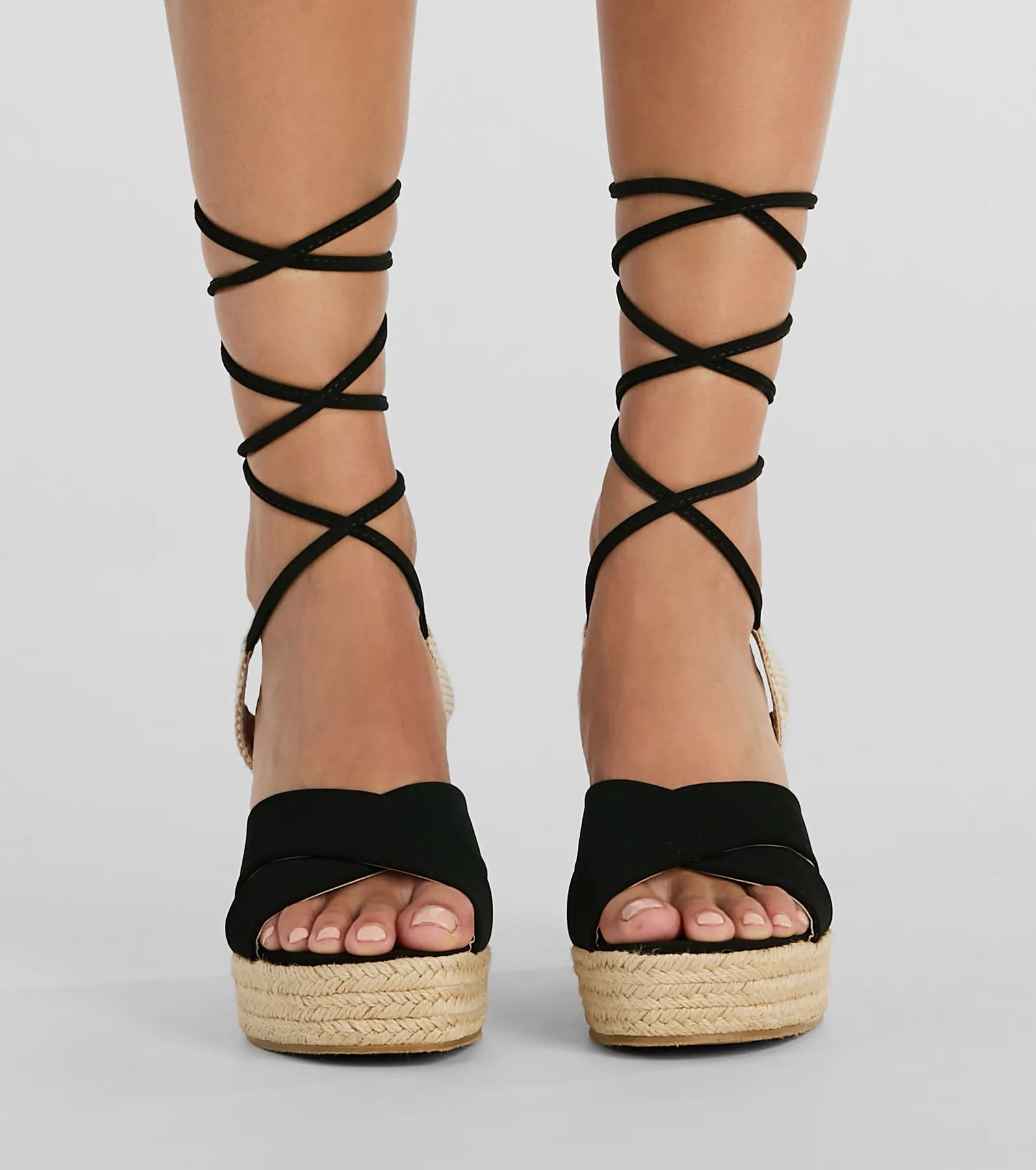 Ultimate Summer Style: Open-Toe Lace-Up Espadrille Wedges