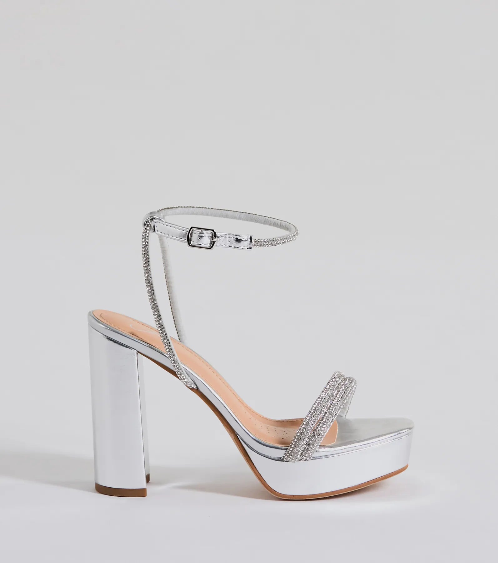 Ultimate Glam Rhinestone Platform Heels - Premium Metallic Chic