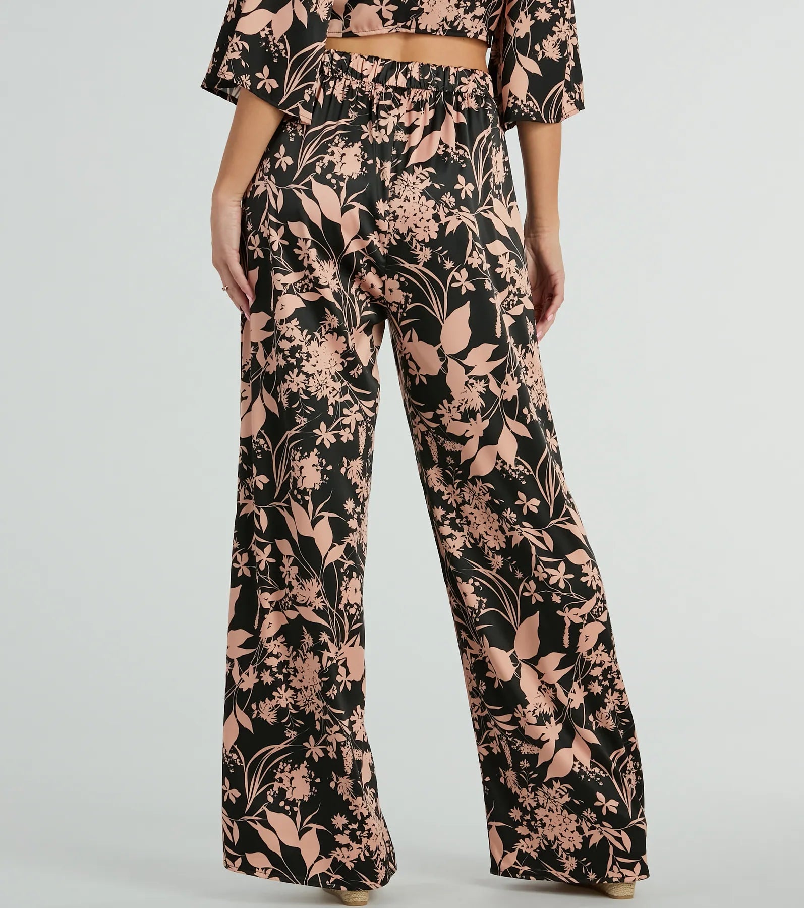 Ultimate Floral Satin Wide-Leg Pants - High Rise & Elegant