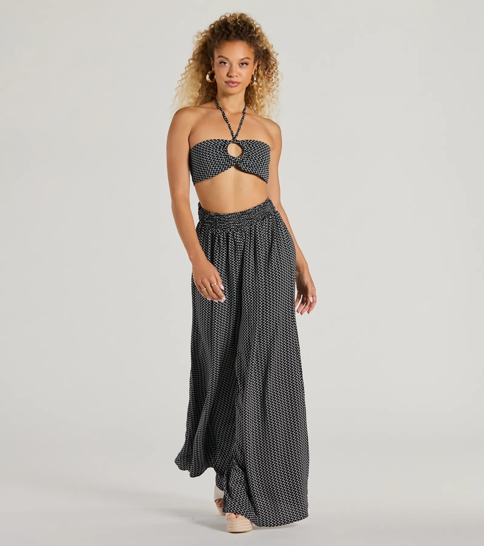 Ultimate High-Rise Geometric Palazzo Pants - All Set Up Collection