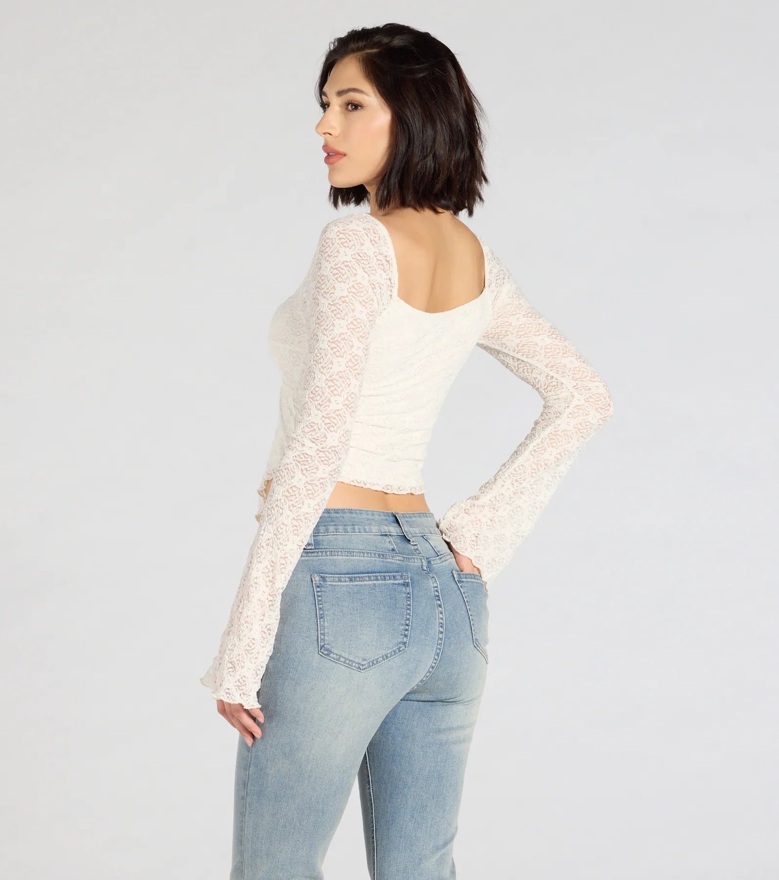 Ultimate Allure Lace Long Sleeve Crop Top