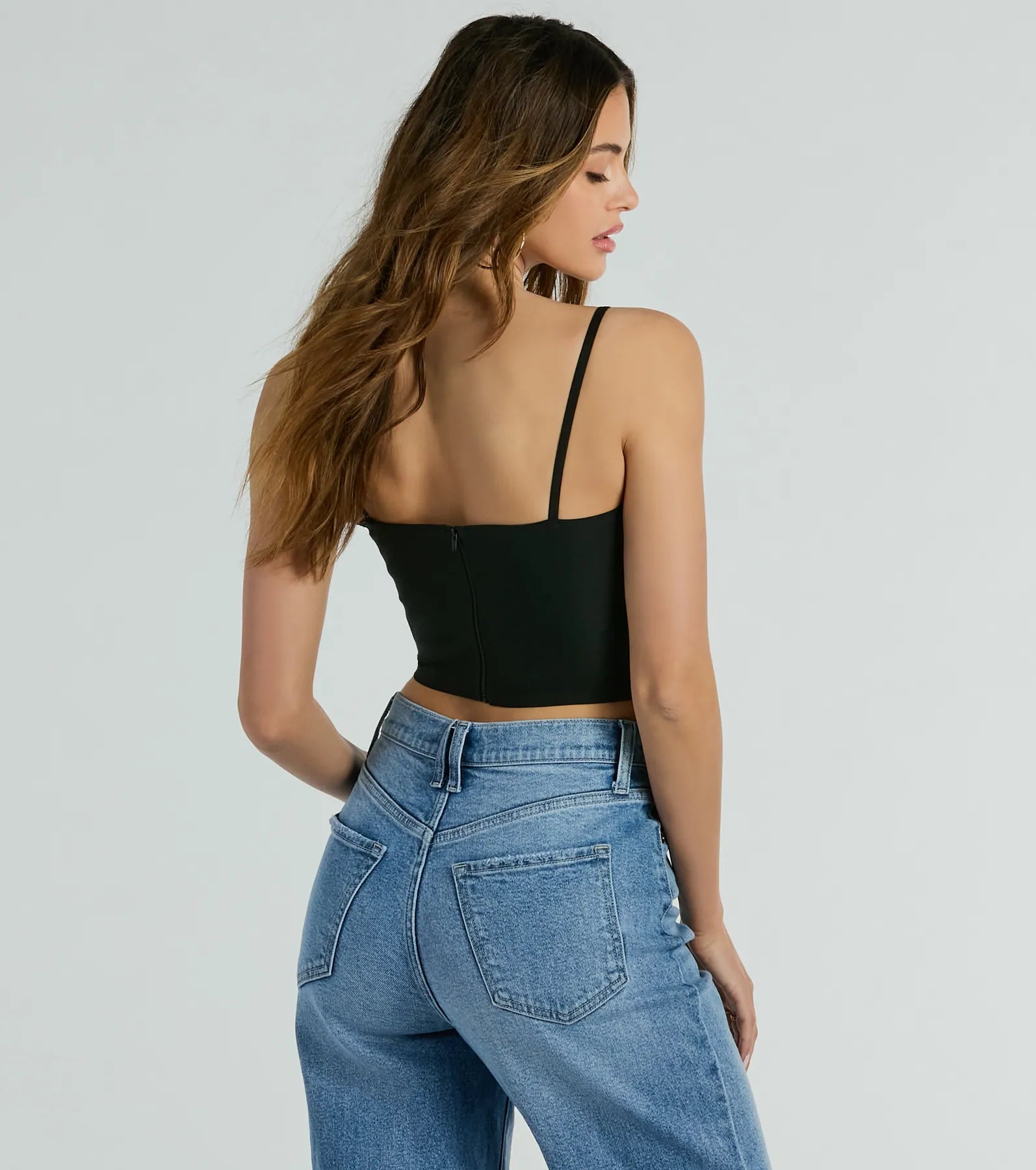 Ultimate Sultry Flair Woven Cropped Corset Top - Snatched Look Essential