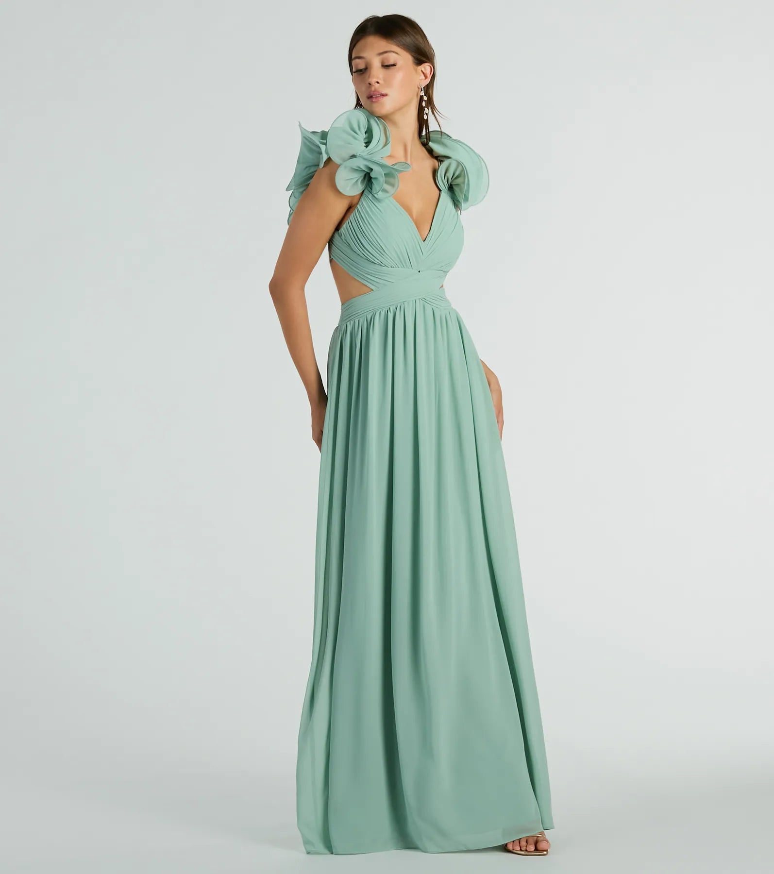 Ultimate Anne Marie Lace-Up Chiffon Formal Dress – Elegant A-Line Bridesmaid Gown