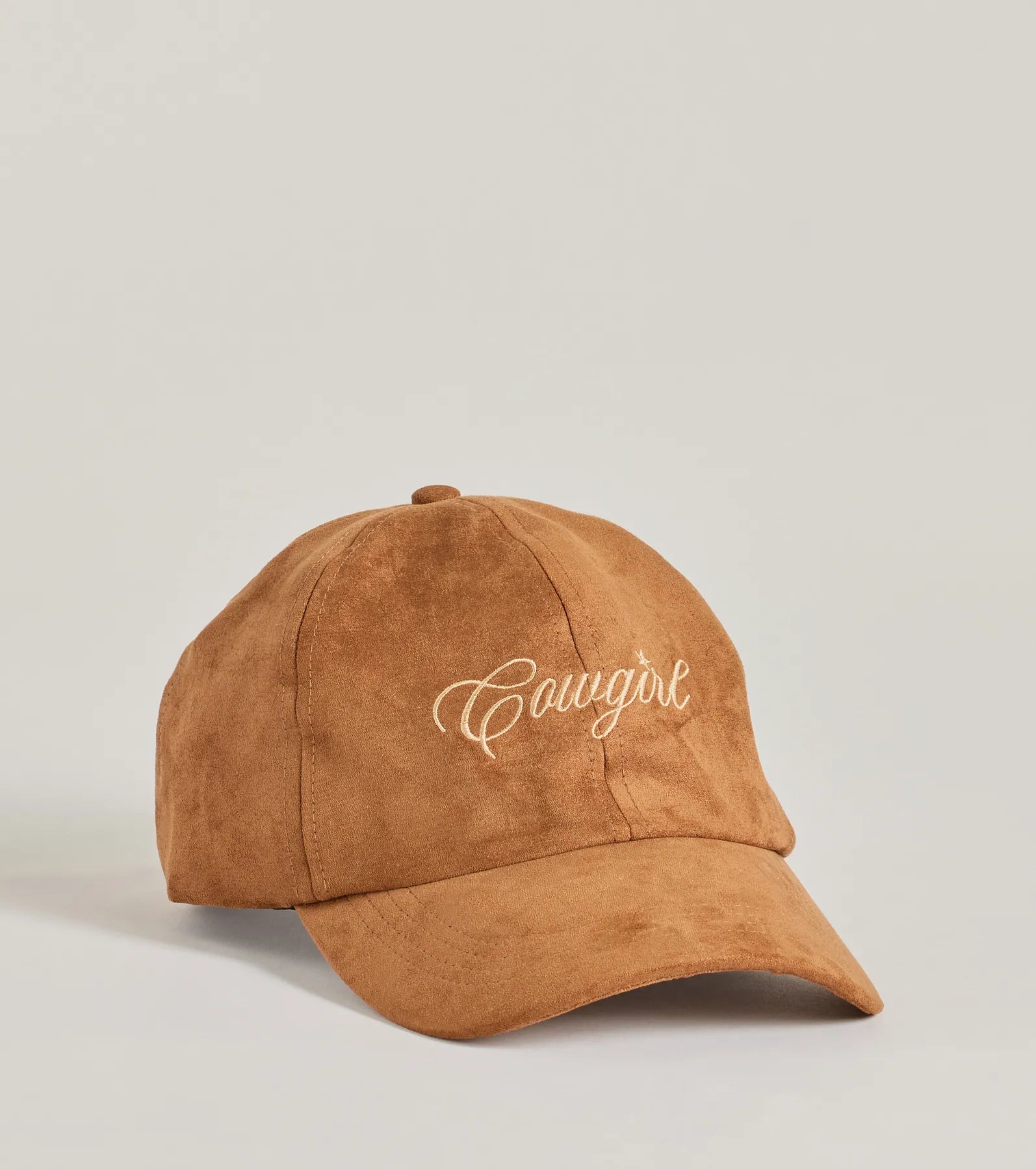 Premium Faux Suede Cowgirl Script Baseball Cap - Ultimate Style Upgrade