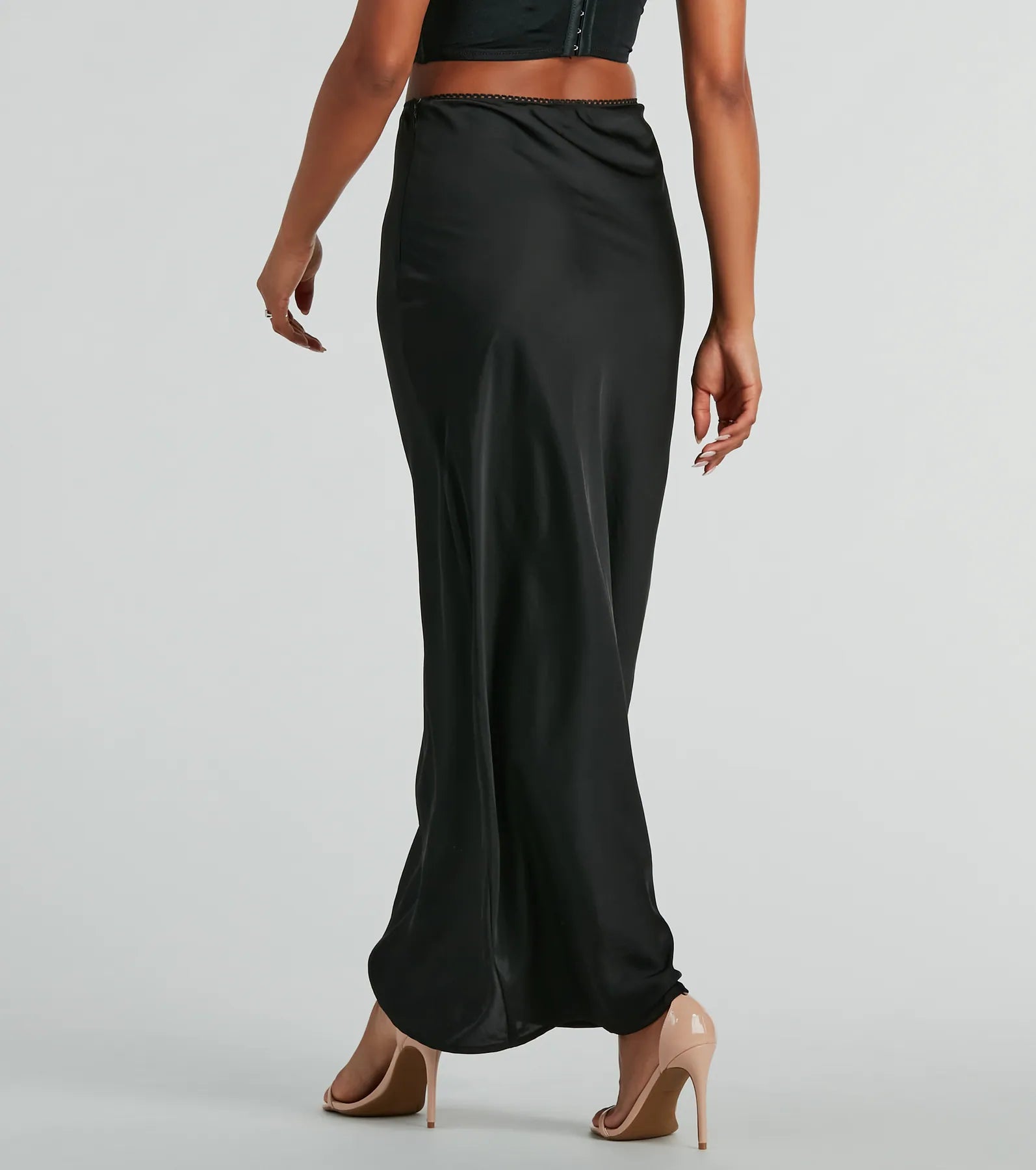 Ultimate Elegance High-Rise Bow Satin Maxi Skirt