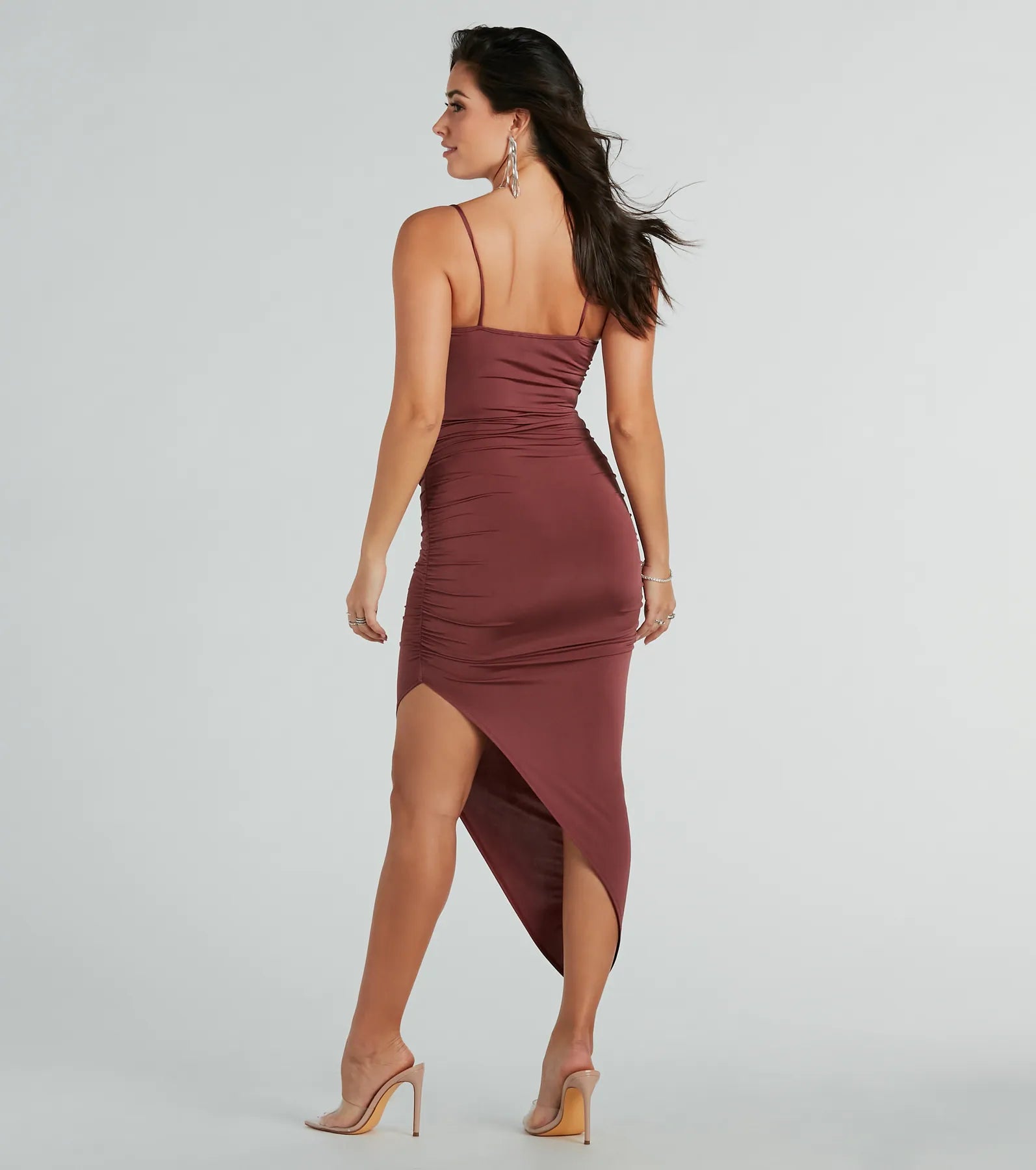 Ultimate Evening Bliss Ruched Bodycon Midi Dress