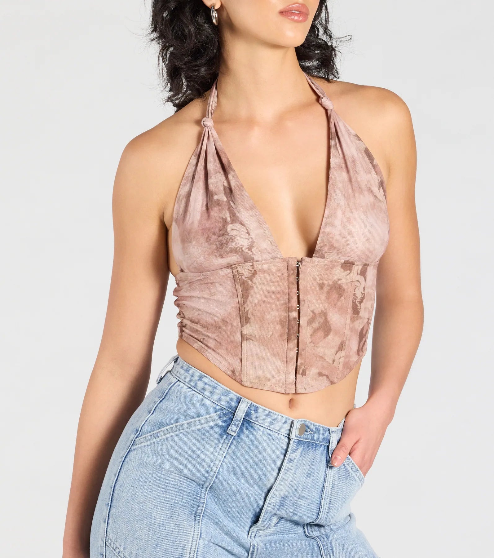 Ultimate Flirt With Destiny Halter Corset Crop Top