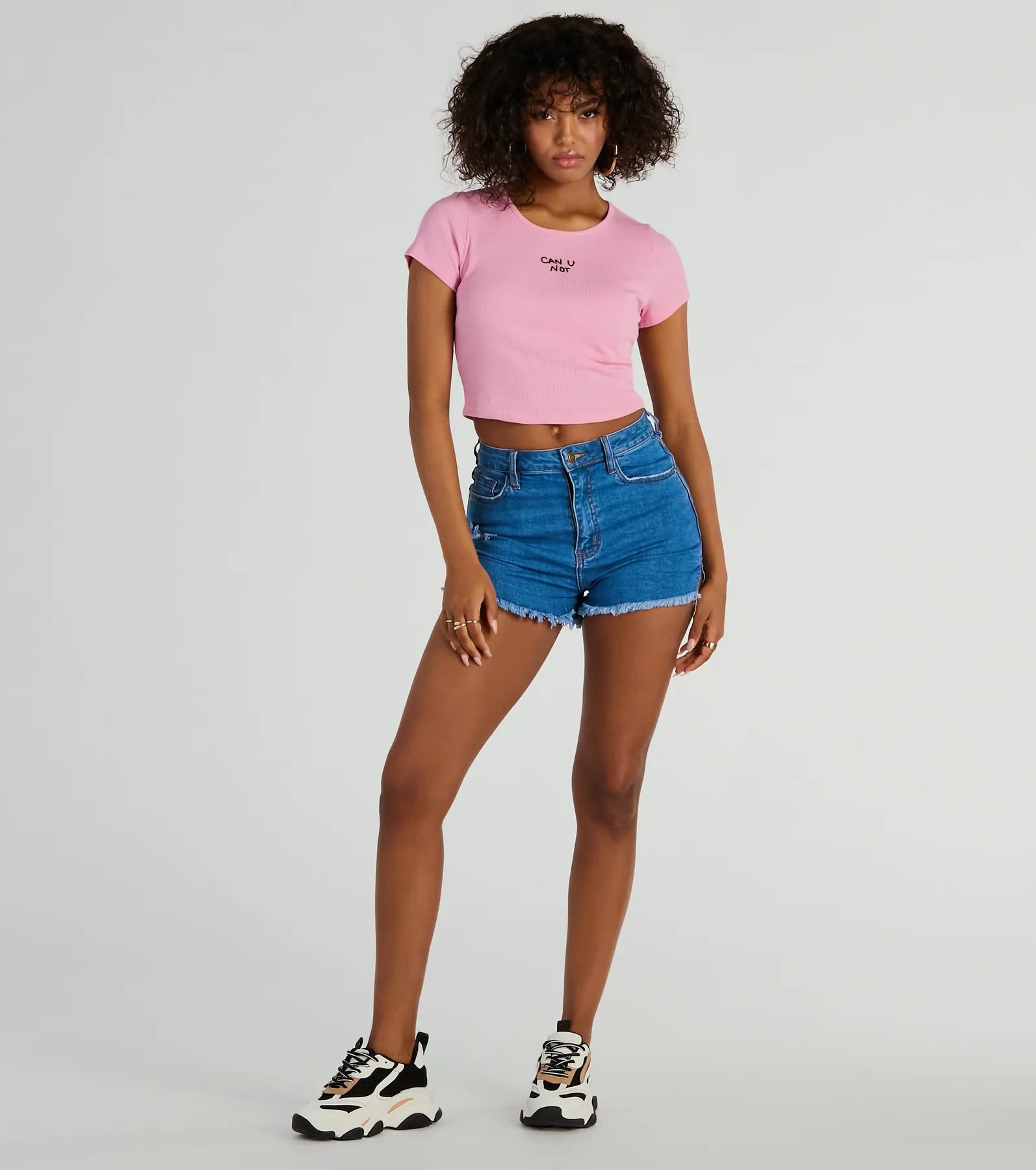 Ultimate Can U Not Crew Neck Crop Tee - Sassy & Stylish