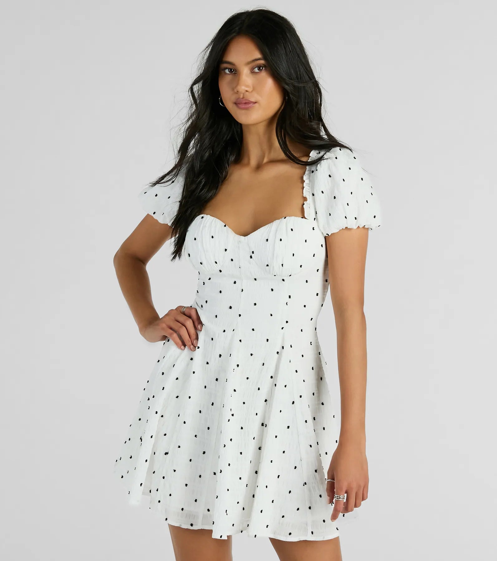 Ultimate Polka Dot Chiffon Skater Dress - Charmed & Cute Style