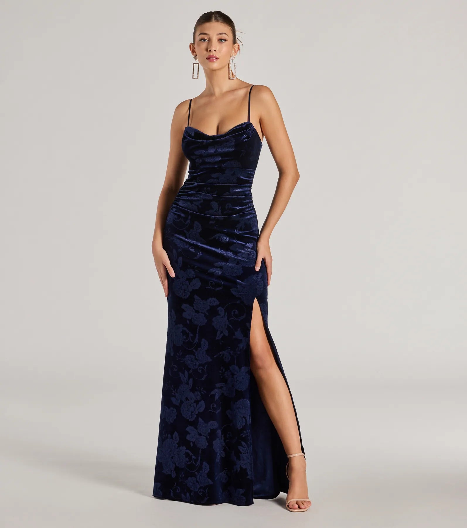 Premium Anisa Floral Velvet Mermaid Gown for Special Occasions