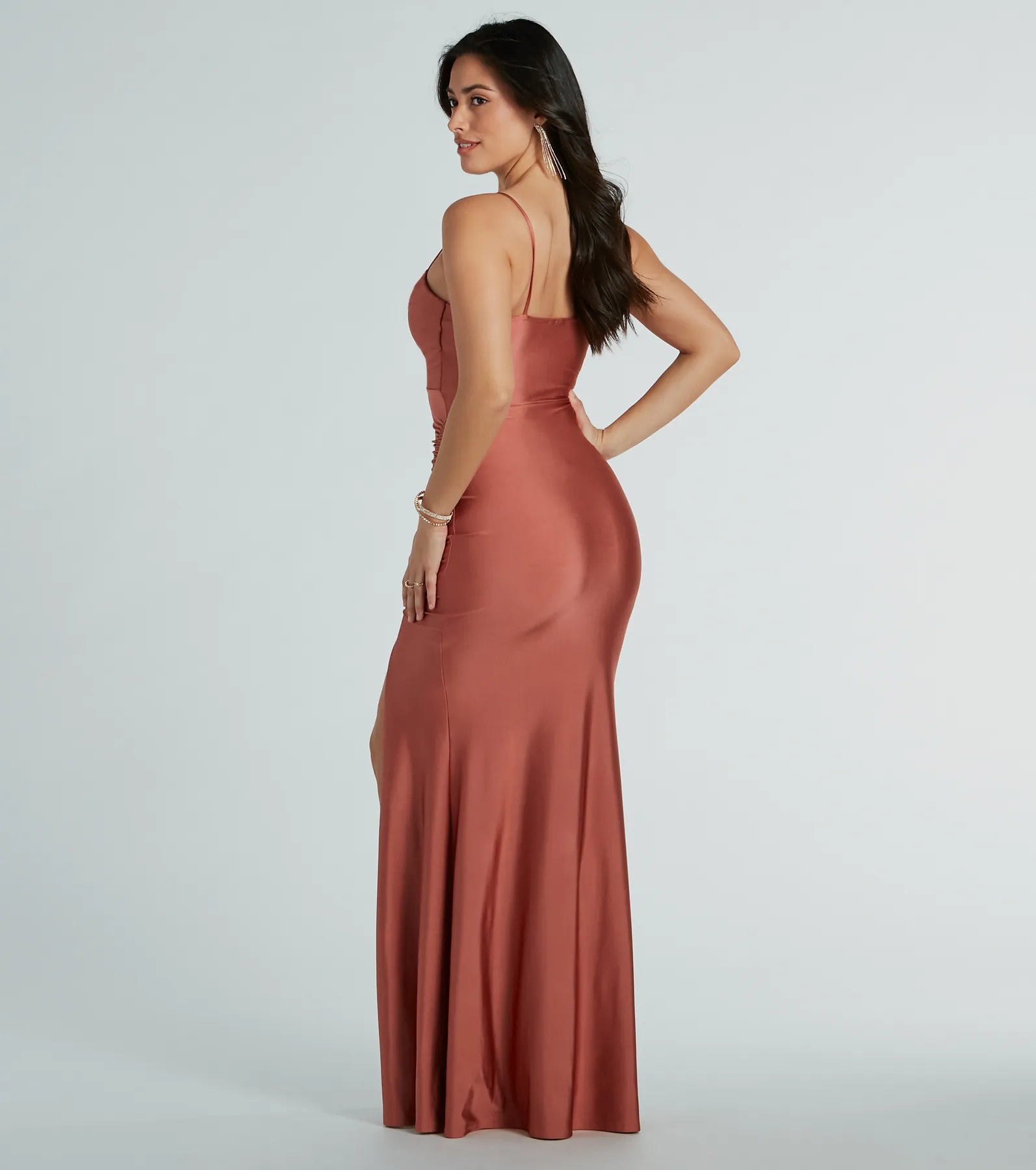 Premium Marsha Mermaid Evening Gown with Cowl Neck