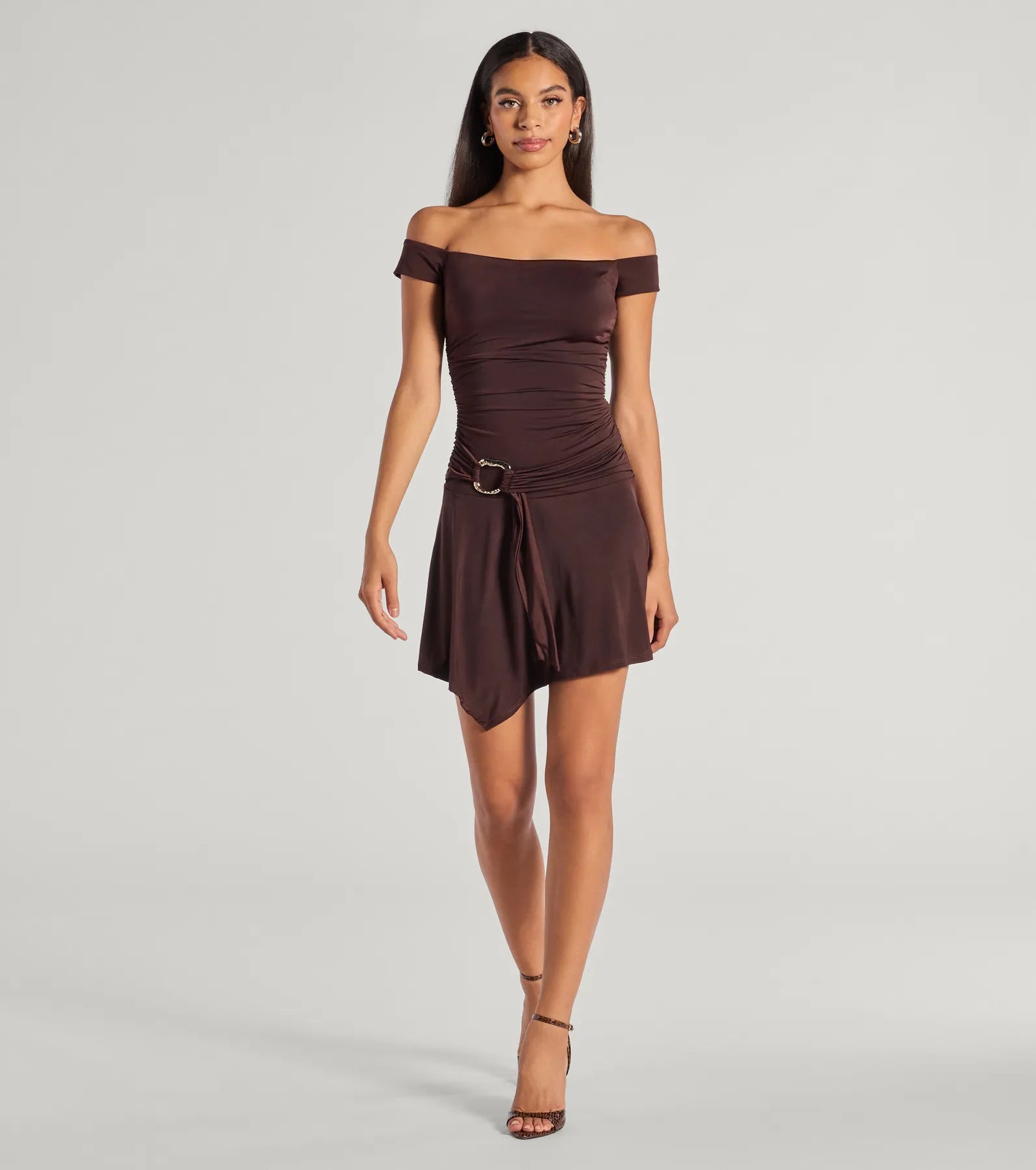 Ultimate Chic Off-The-Shoulder Belted Mini Dress – Elevate Your Style