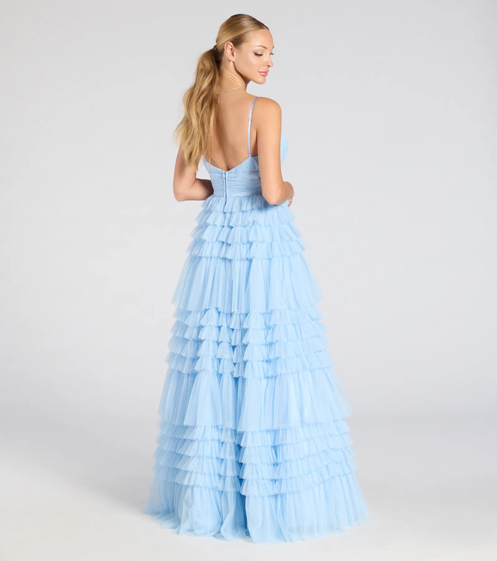 Ultimate Elle Ruffled Tiered A-Line Formal Gown