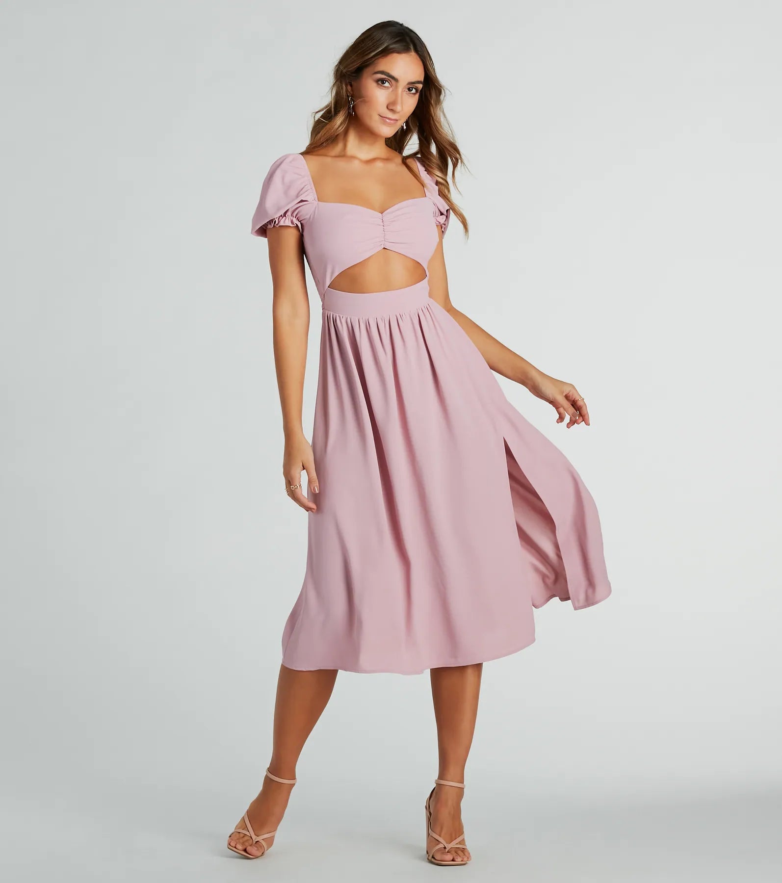 Ultimate Chiffon Sweetheart Midi Dress - Adorable & Elegant