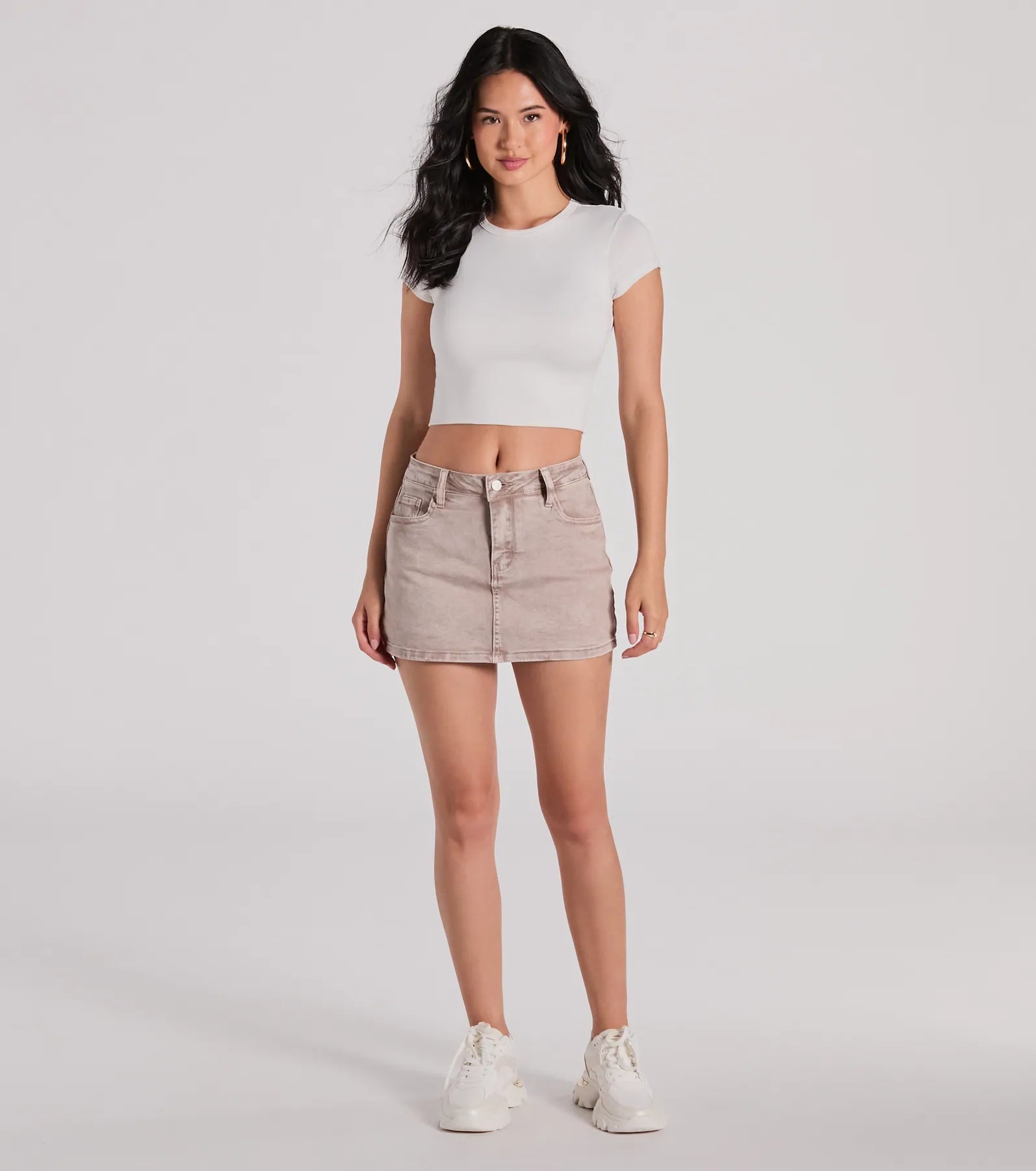 Premium Acid-Wash Denim Skort: Ultimate Edgy-Chic Style