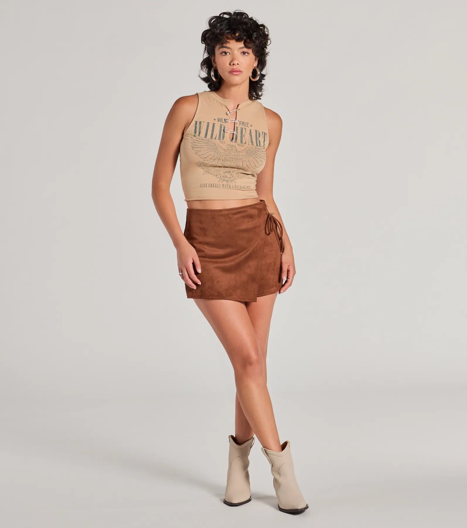 Ultimate Wrap It Up High-Rise Faux Suede Mini Skort - Trendy & Comfortable