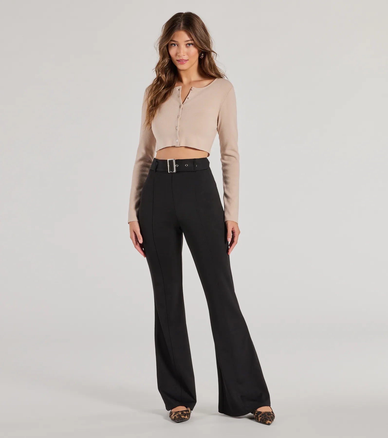 Ultimate Polished Glam Belted Wide Leg Pants