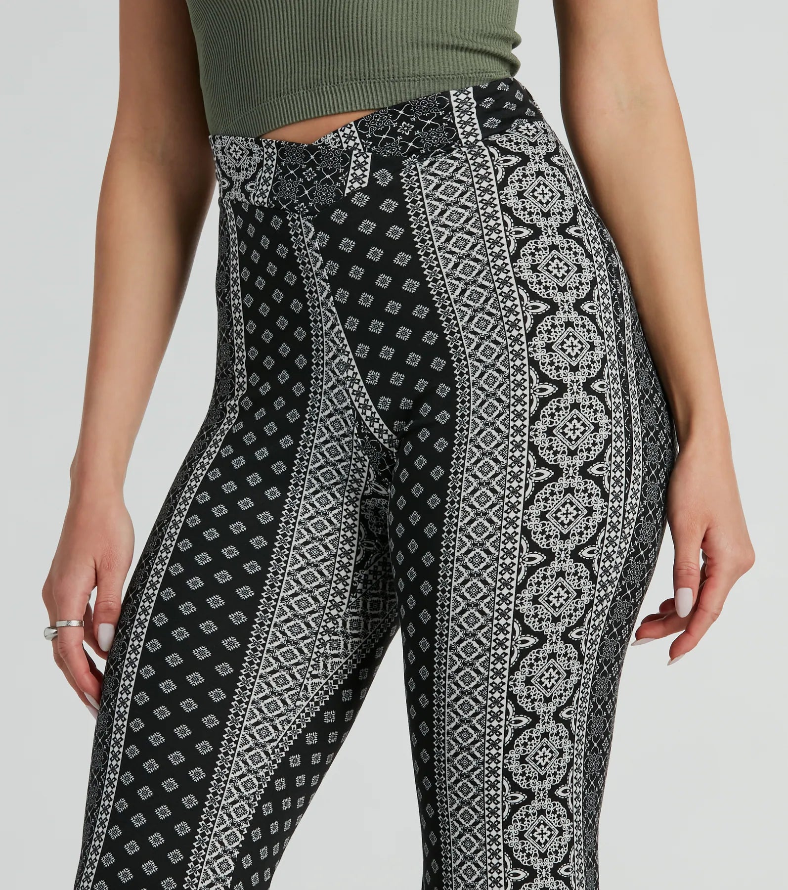 Premium Boho Print Knit Flare Pants - Ultimate Festival Style