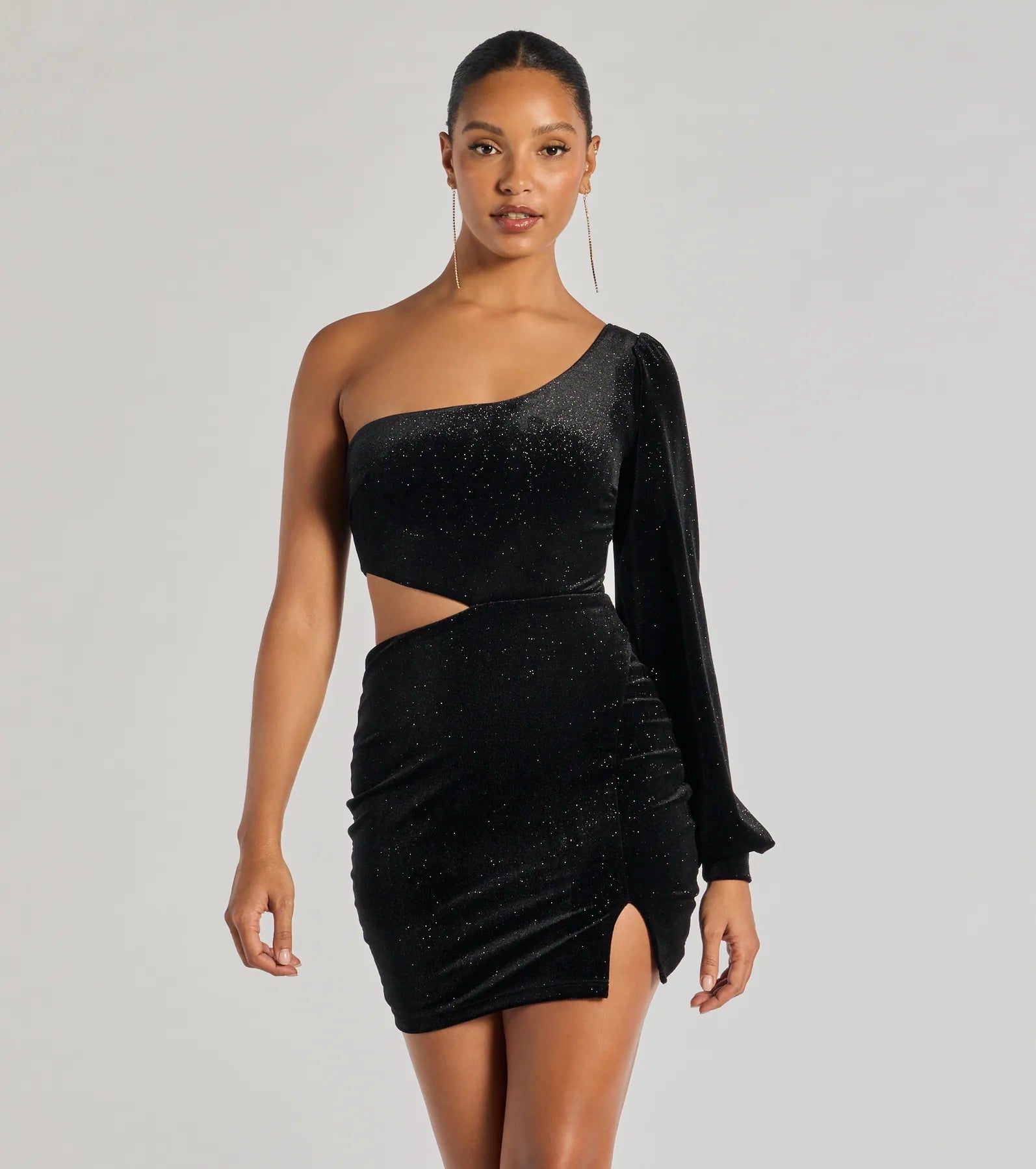 Ultimate Glam Velvet Glitter Party Dress