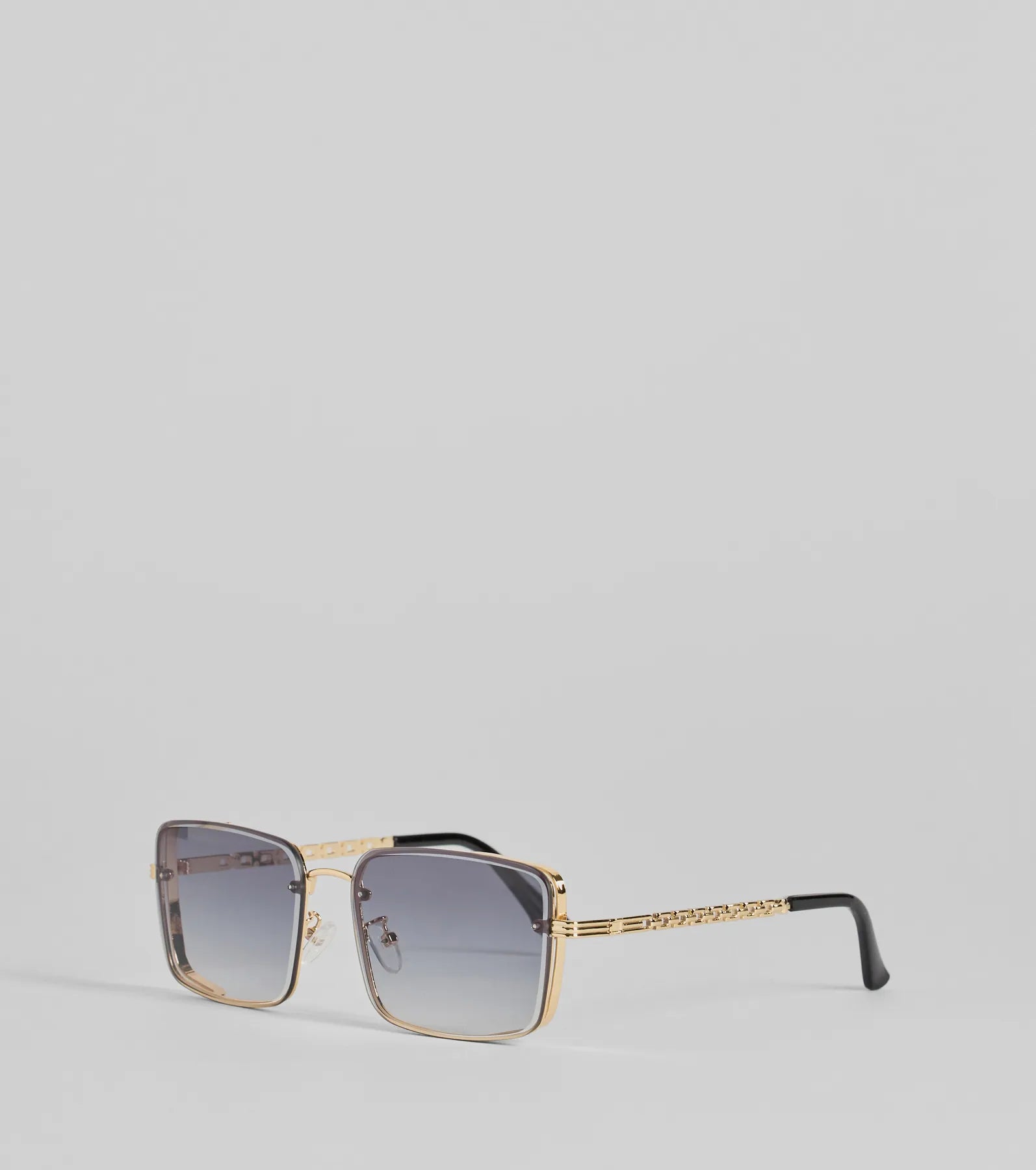 Ultimate Sleek Square Chain Trim Sunglasses - Upgrade Your Style