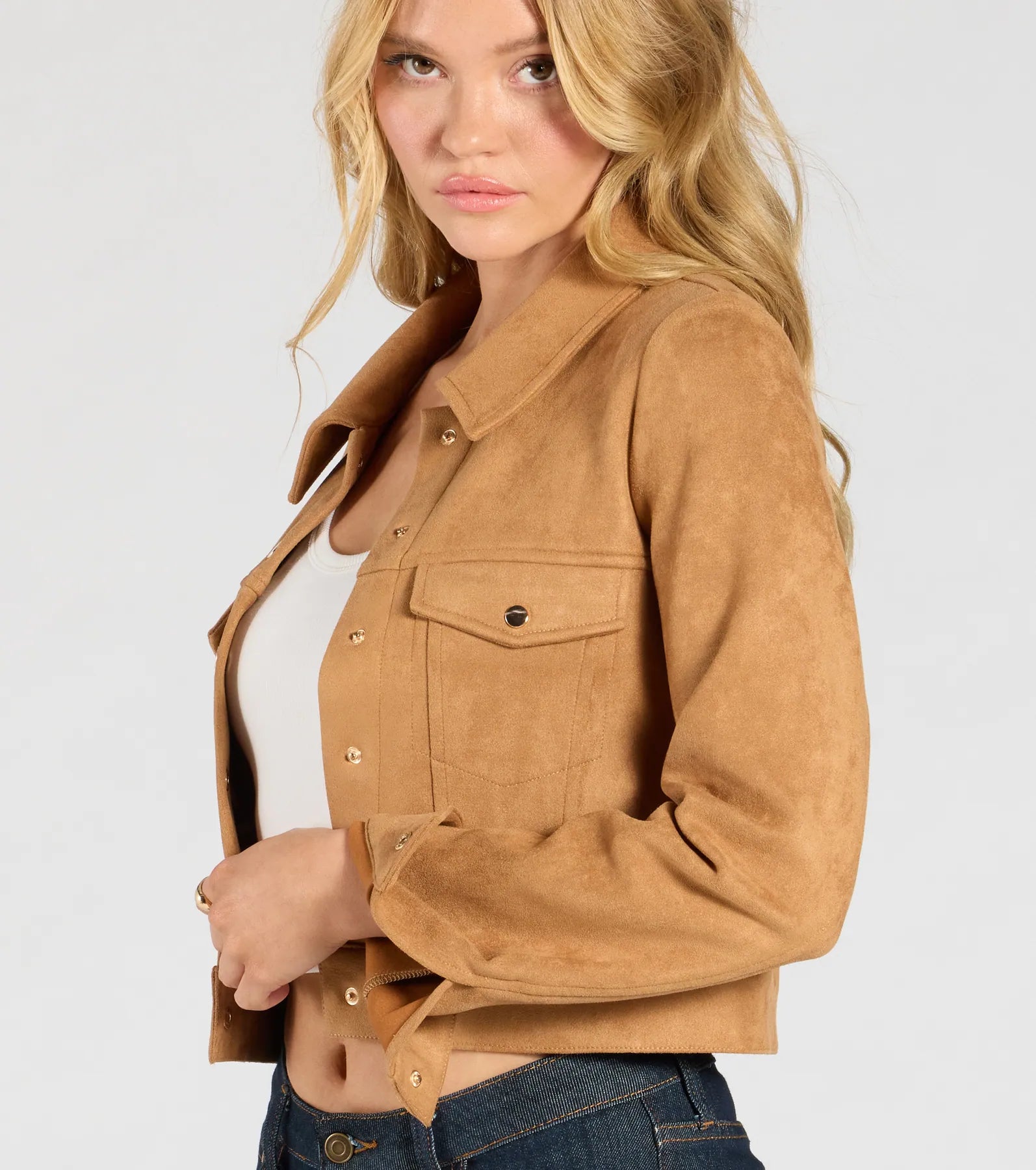 Premium Faux Suede Crop Jacket - Ultimate Style Upgrade