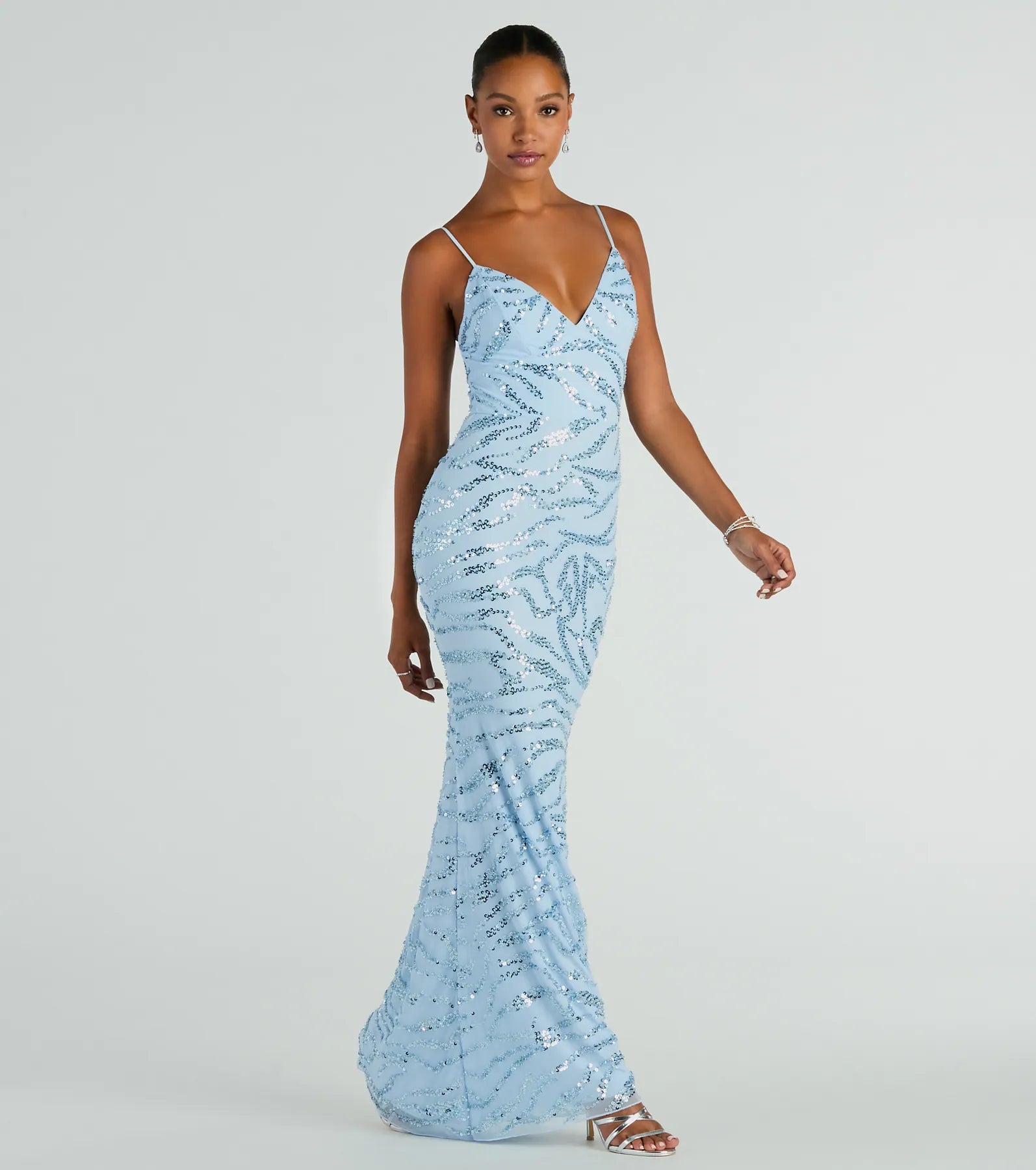 Premium Steffanie Sequin Bead Mermaid Gown for Formal Events