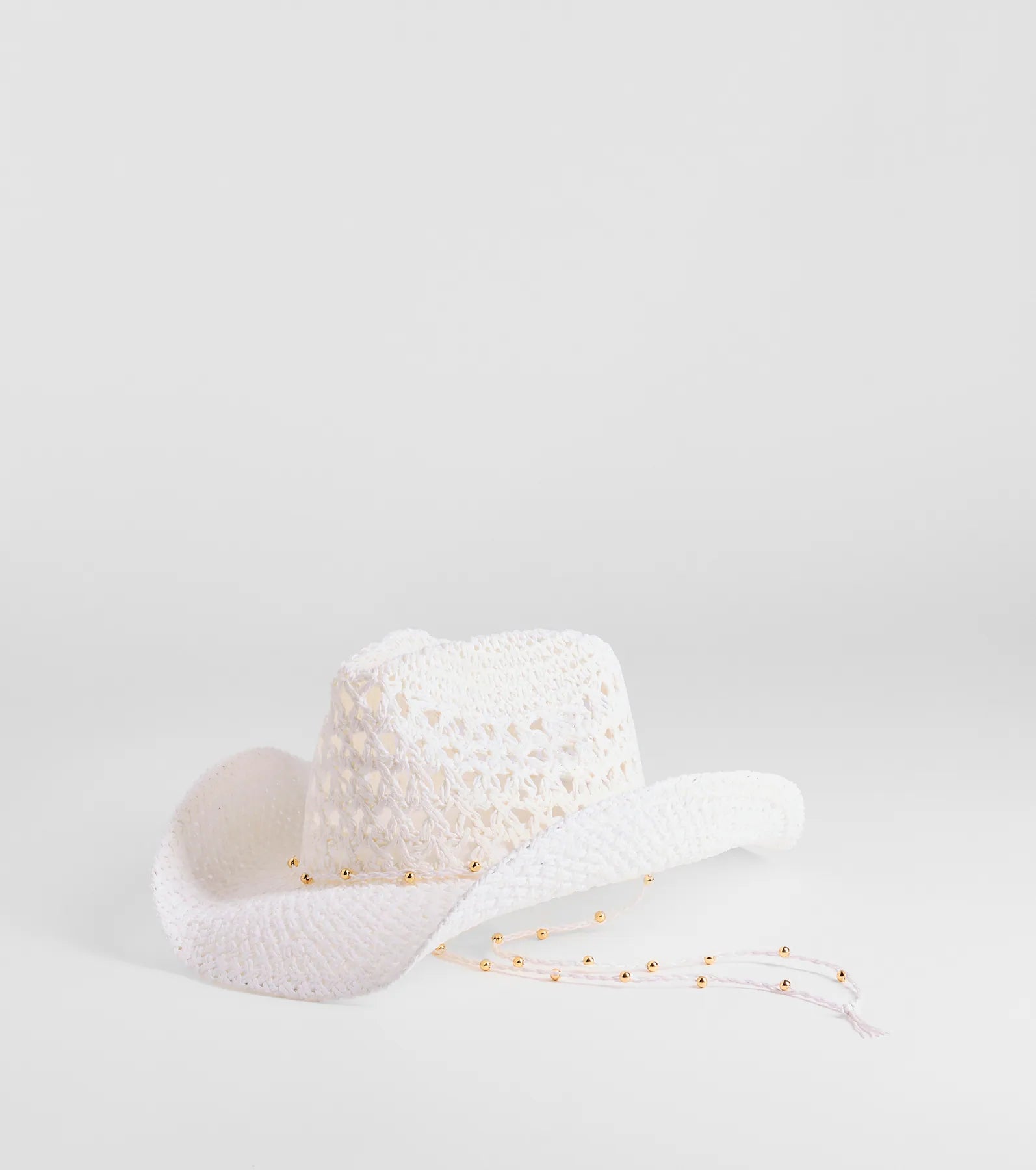 Premium Beaded Straw Cowboy Hat - Beach & Western Style