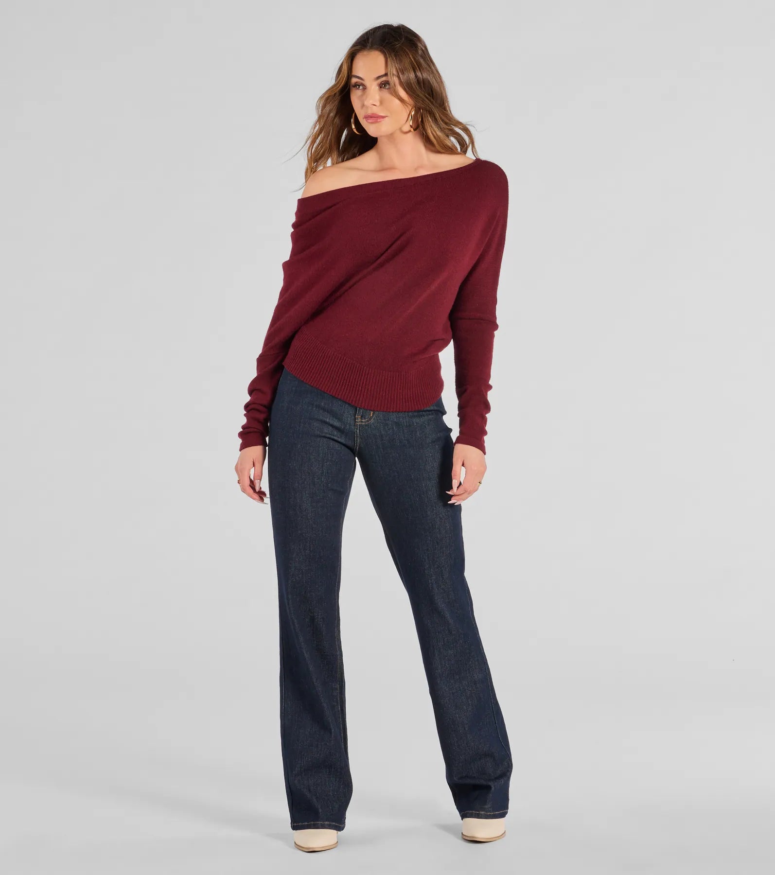 Premium Cozy Off-Shoulder Knit Sweater – Ultimate Fall Staple