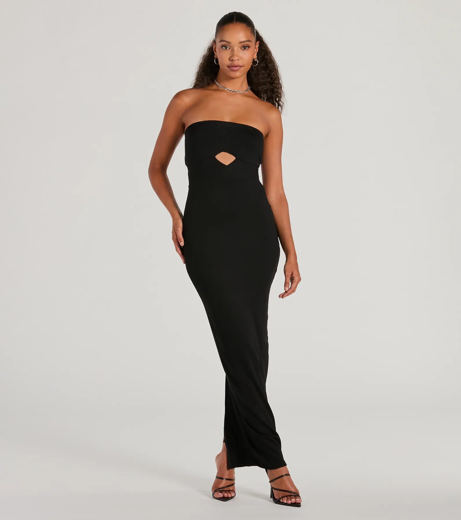 Ultimate Allure Strapless Maxi Dress with Cutout Detail