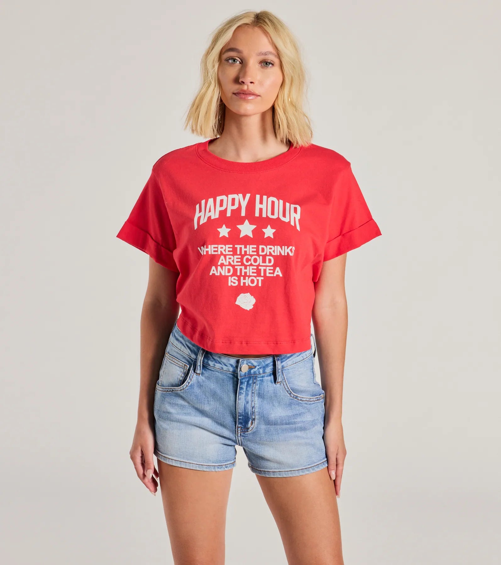 Ultimate Happy Hour Graphic Crop Tee