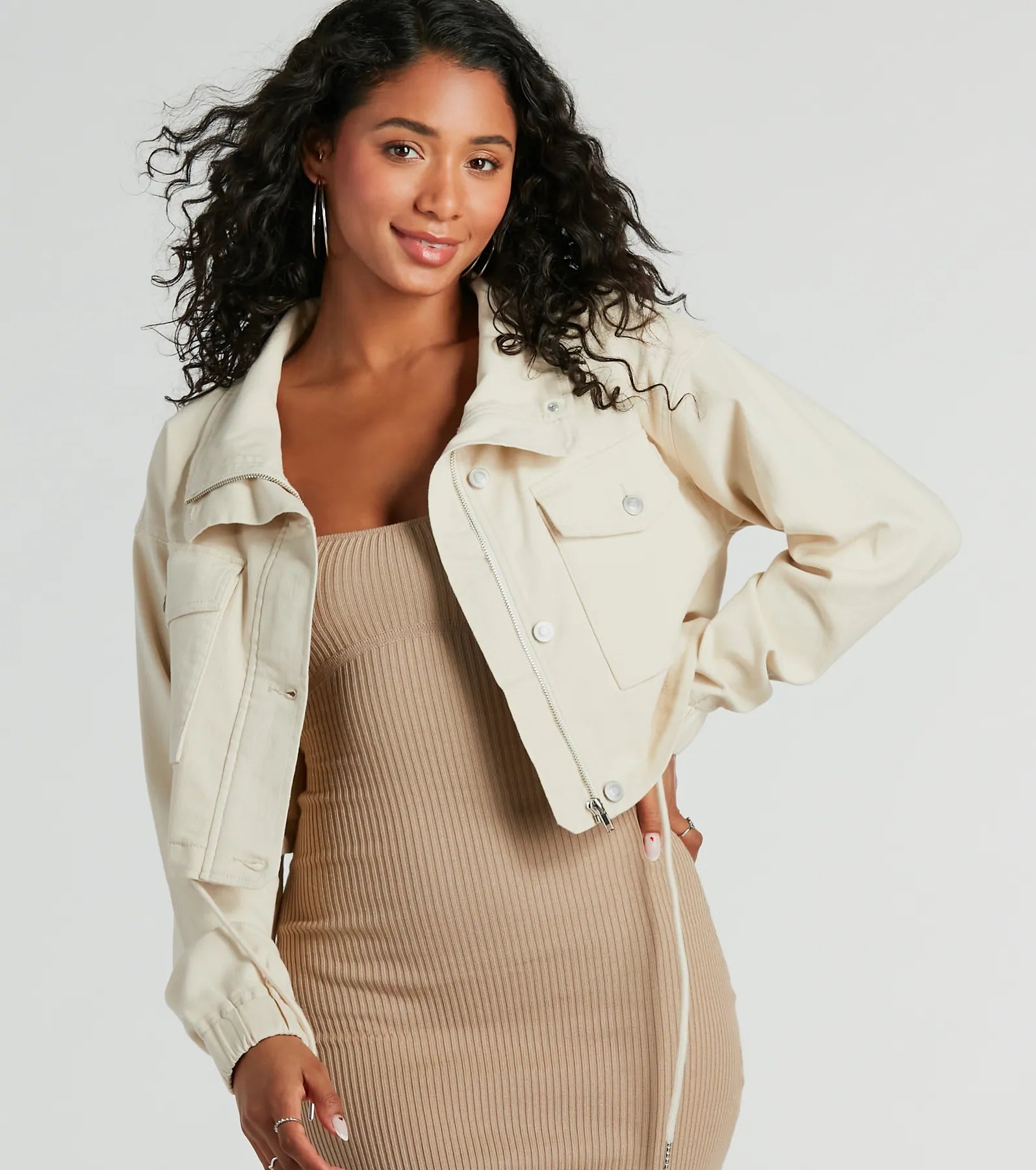 Ultimate Cool Effect Twill Crop Jacket