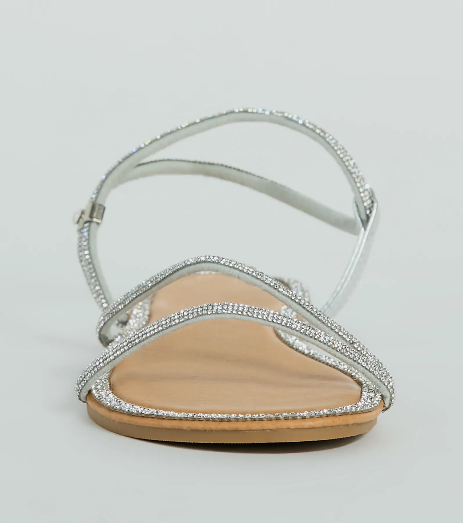 Ultimate Glamour Steps: Rhinestone-Embellished Flat Sandals